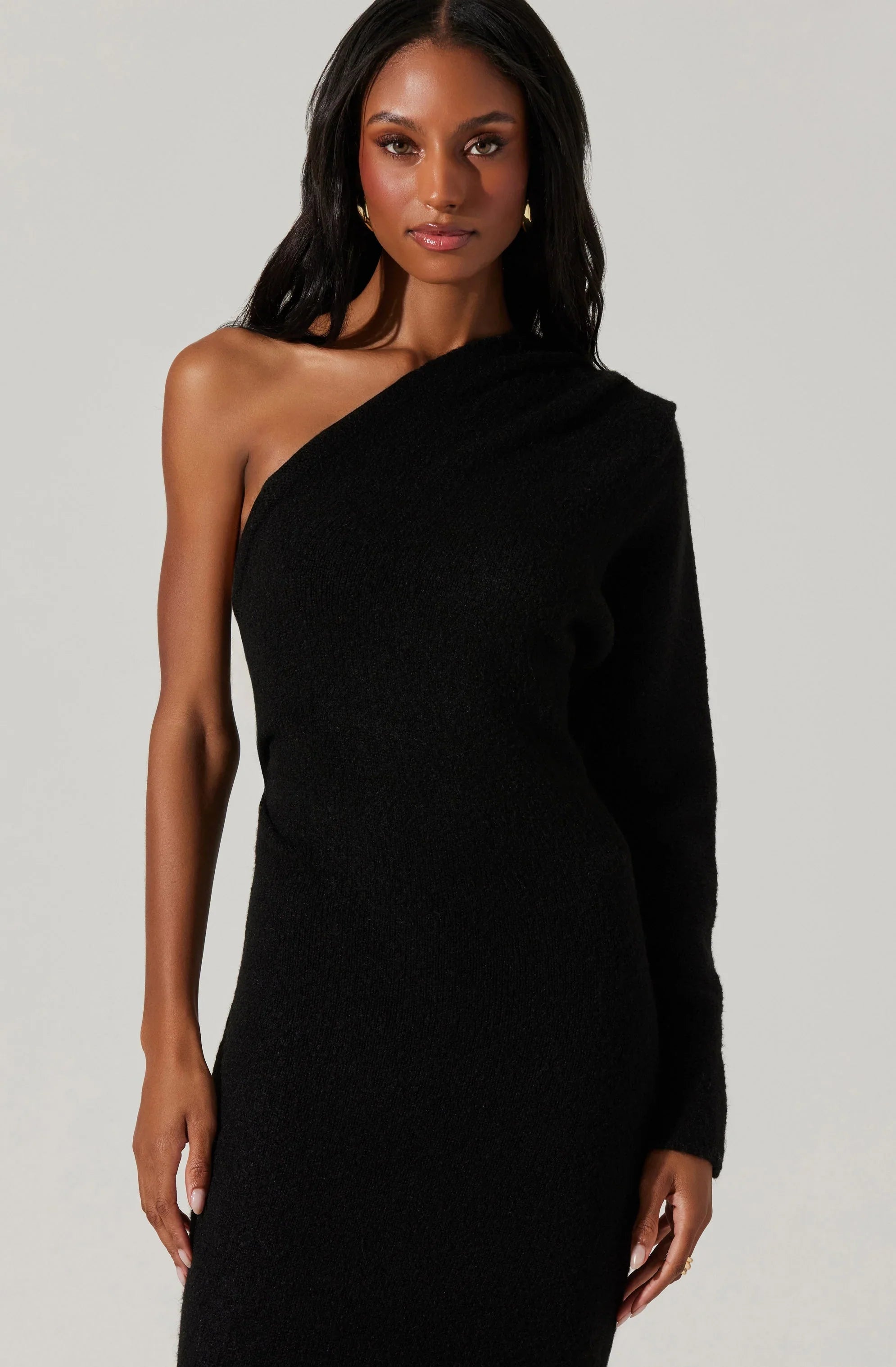 Lbruh Finola One Shoulder Midi Sweater Dress