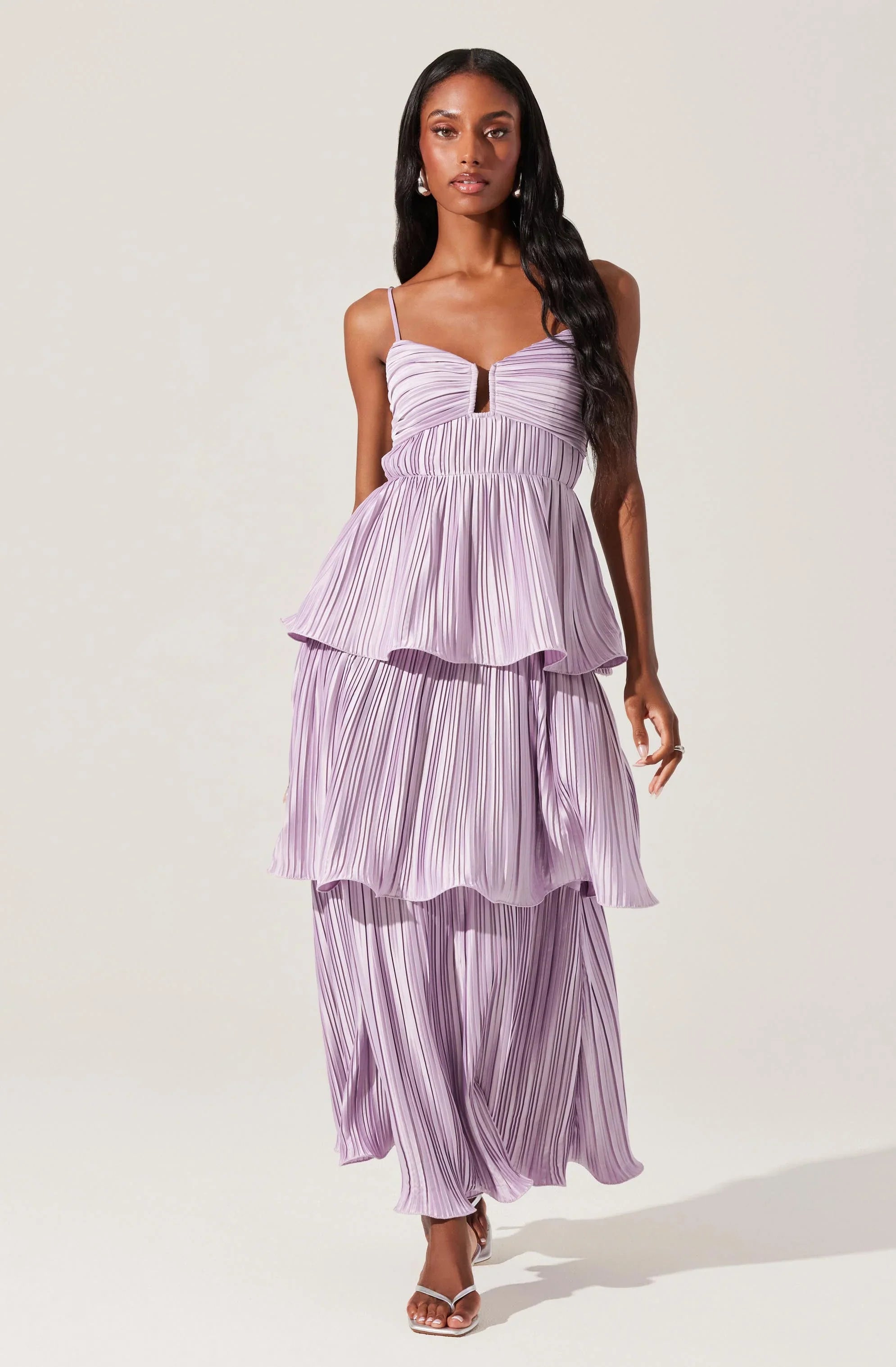 Inixyf Lupin Pleated Tiered Maxi Dress