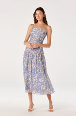 Inixyf Ava Floral Pleated Midi Dress