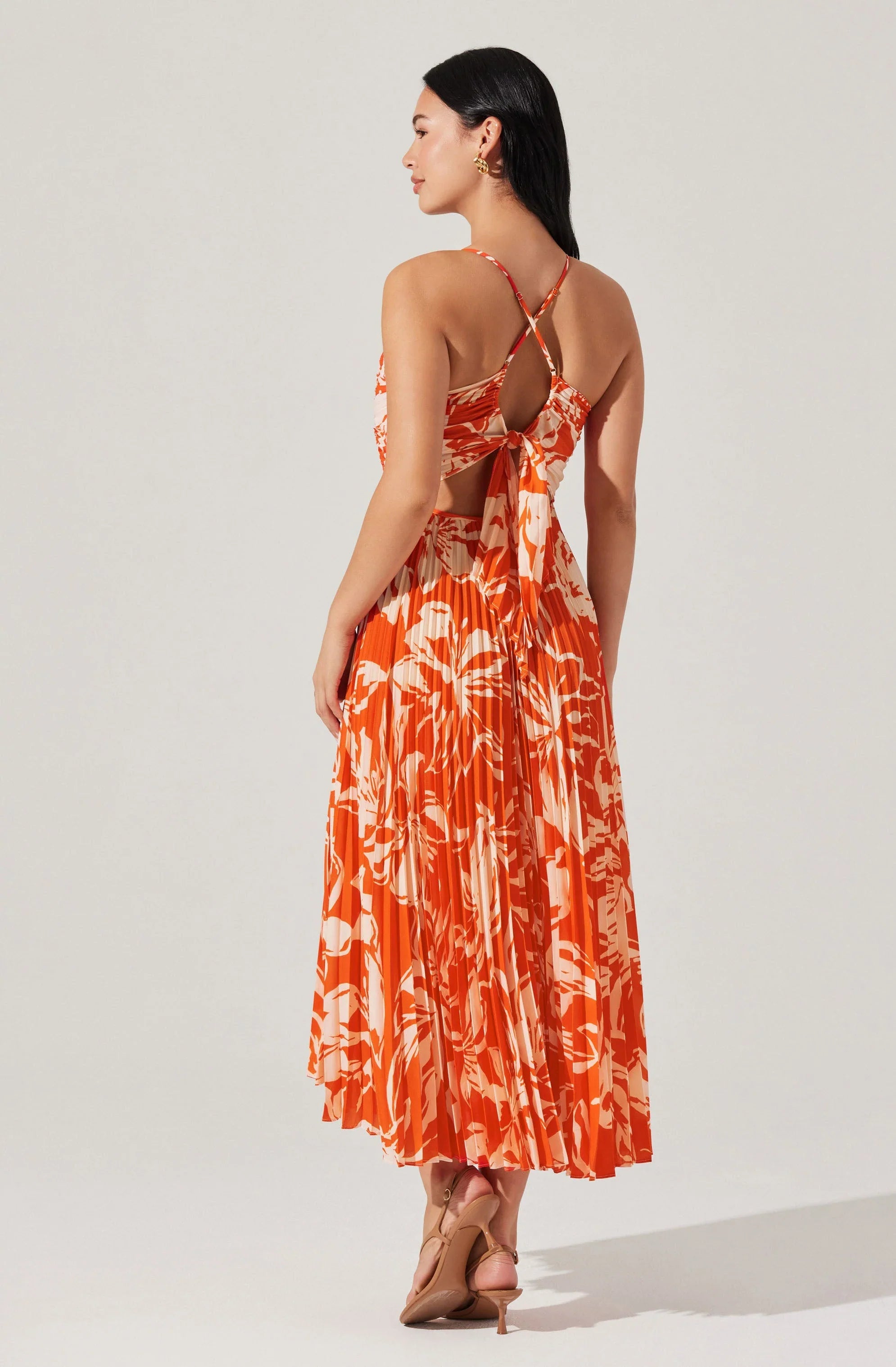 Inixyf Blythe Floral Plisse Midi Dress