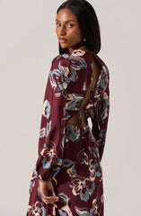 Lbruh Elyse Satin Floral Midi Dress