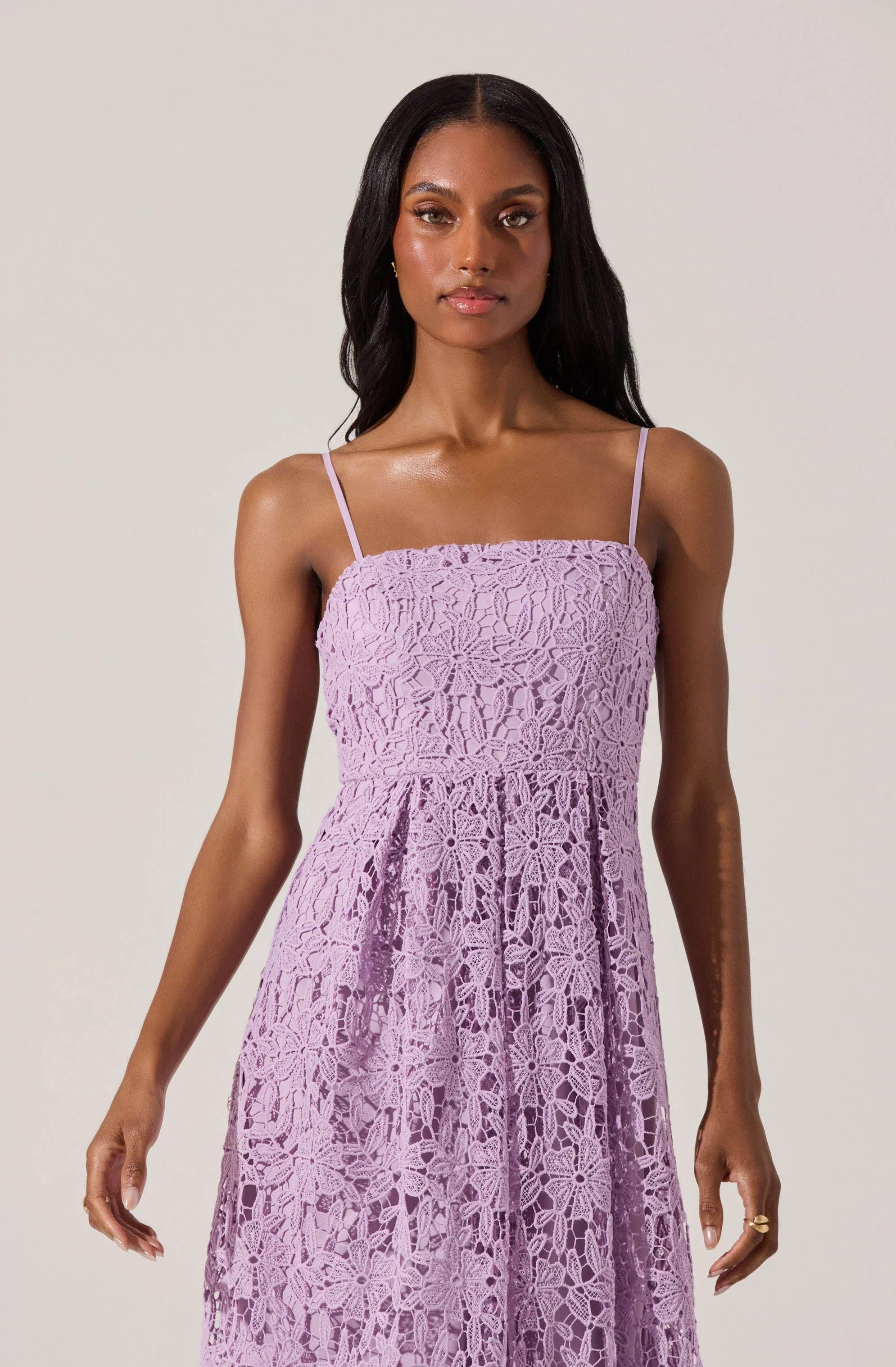 Lbruh Floral Lace Midi Dress