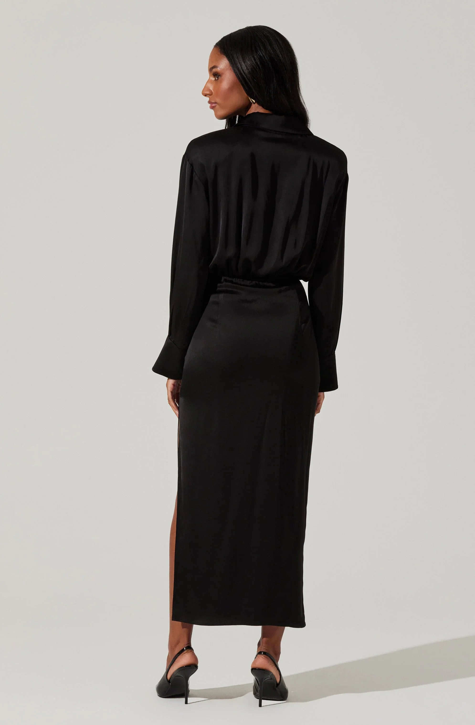 Lbruh Elizabello Satin Midi Shirt Dress