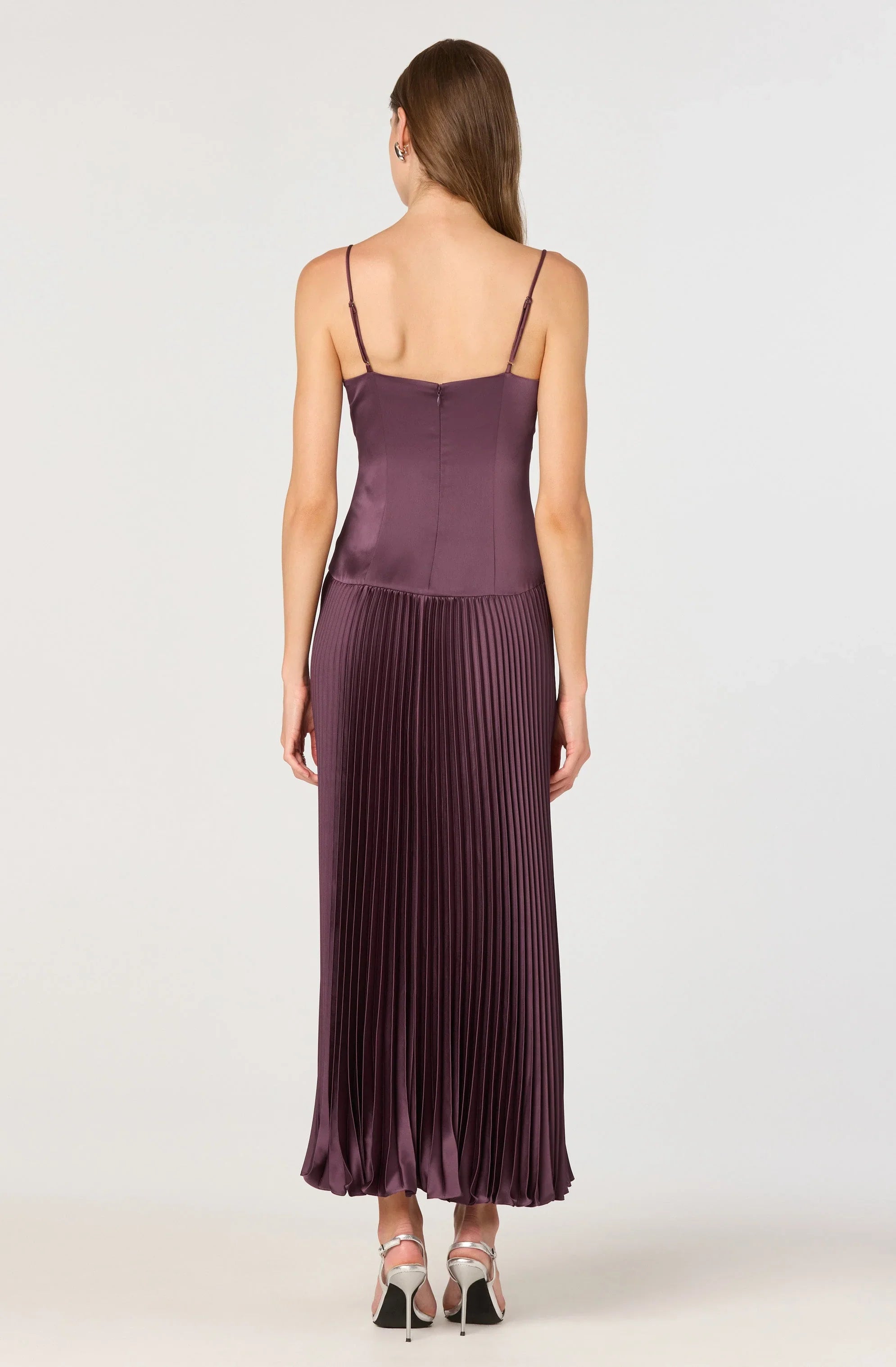 Inixyf Pleated Drop Waist Maxi Dress