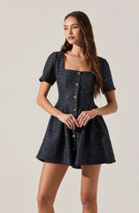 Lbruh Janel Tweed Mini Skater Dress