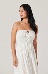 Lbruh Aubrie Strapless Smocked Midi Dress