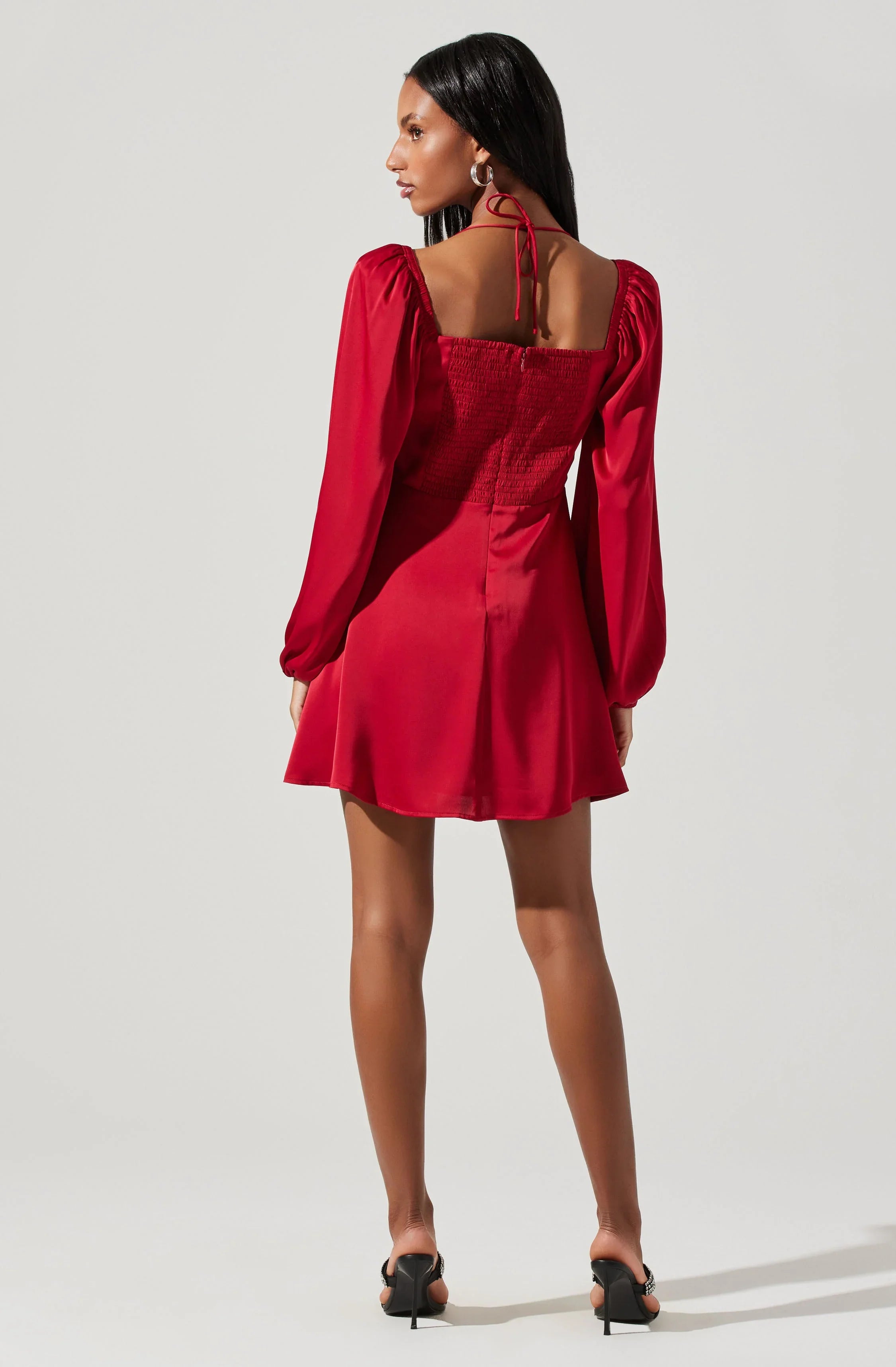 Lbruh Vivian Satin Halter Mini Dress