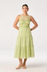 Inixyf Adrianne Tiered Organza Midi Dress