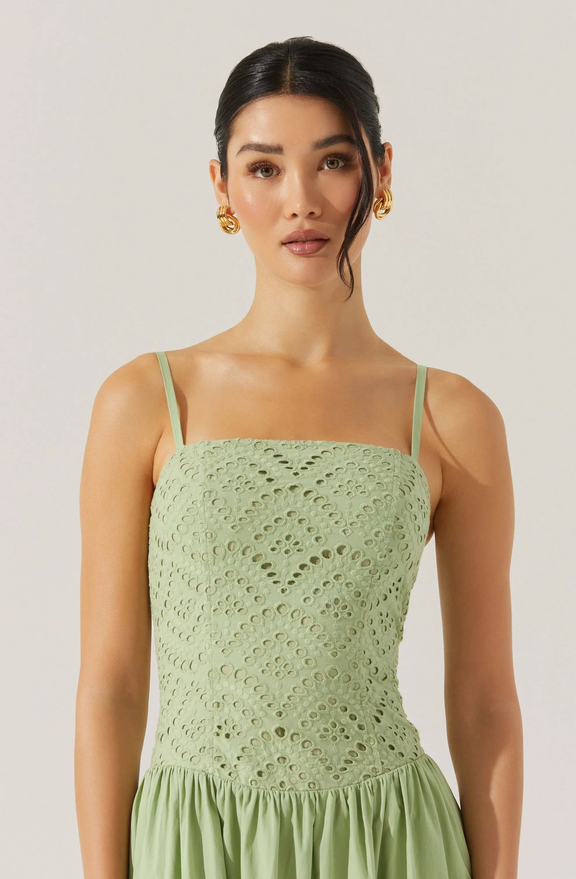 Lbruh Nathalia Eyelet Midi Dress