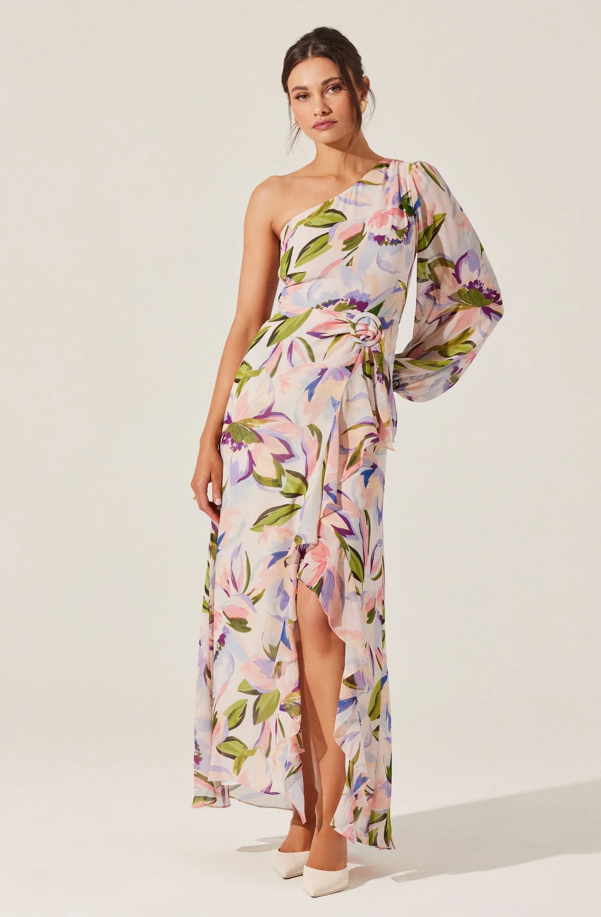 Lbruh Sandersonia Floral One Shoulder Dress