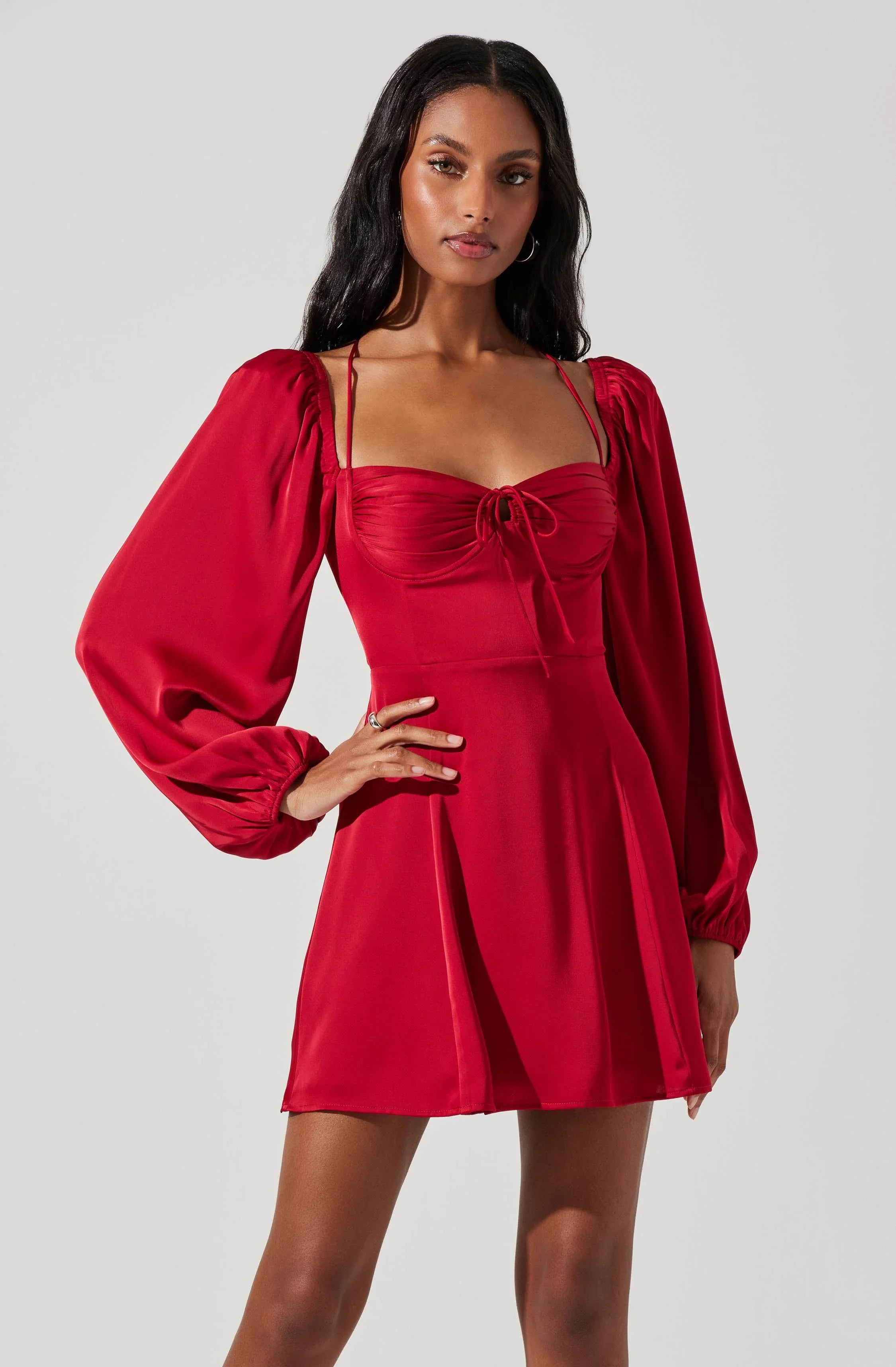 Lbruh Vivian Satin Halter Mini Dress