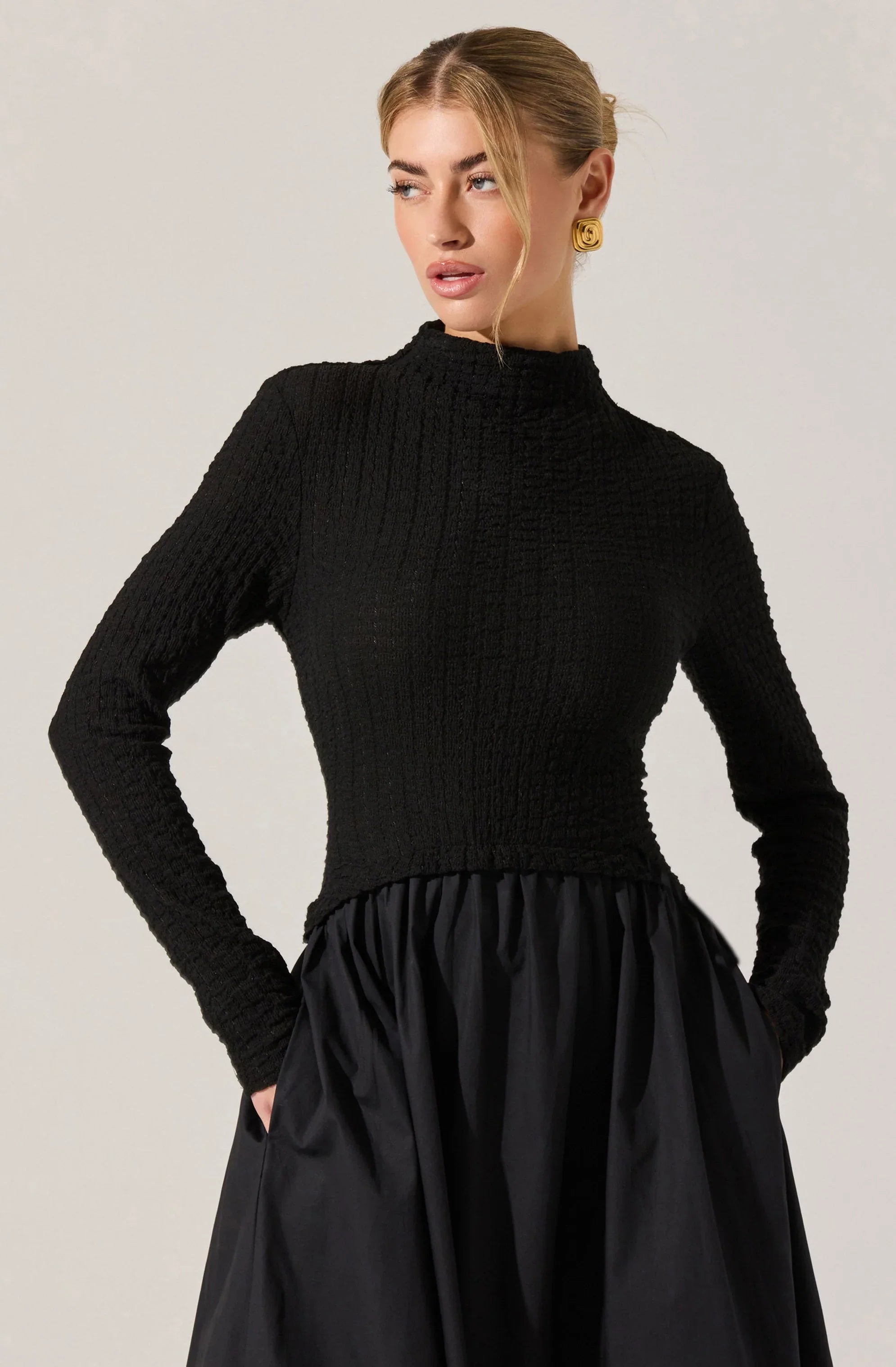 Lbruh Kearney Mixed Media Midi Dress