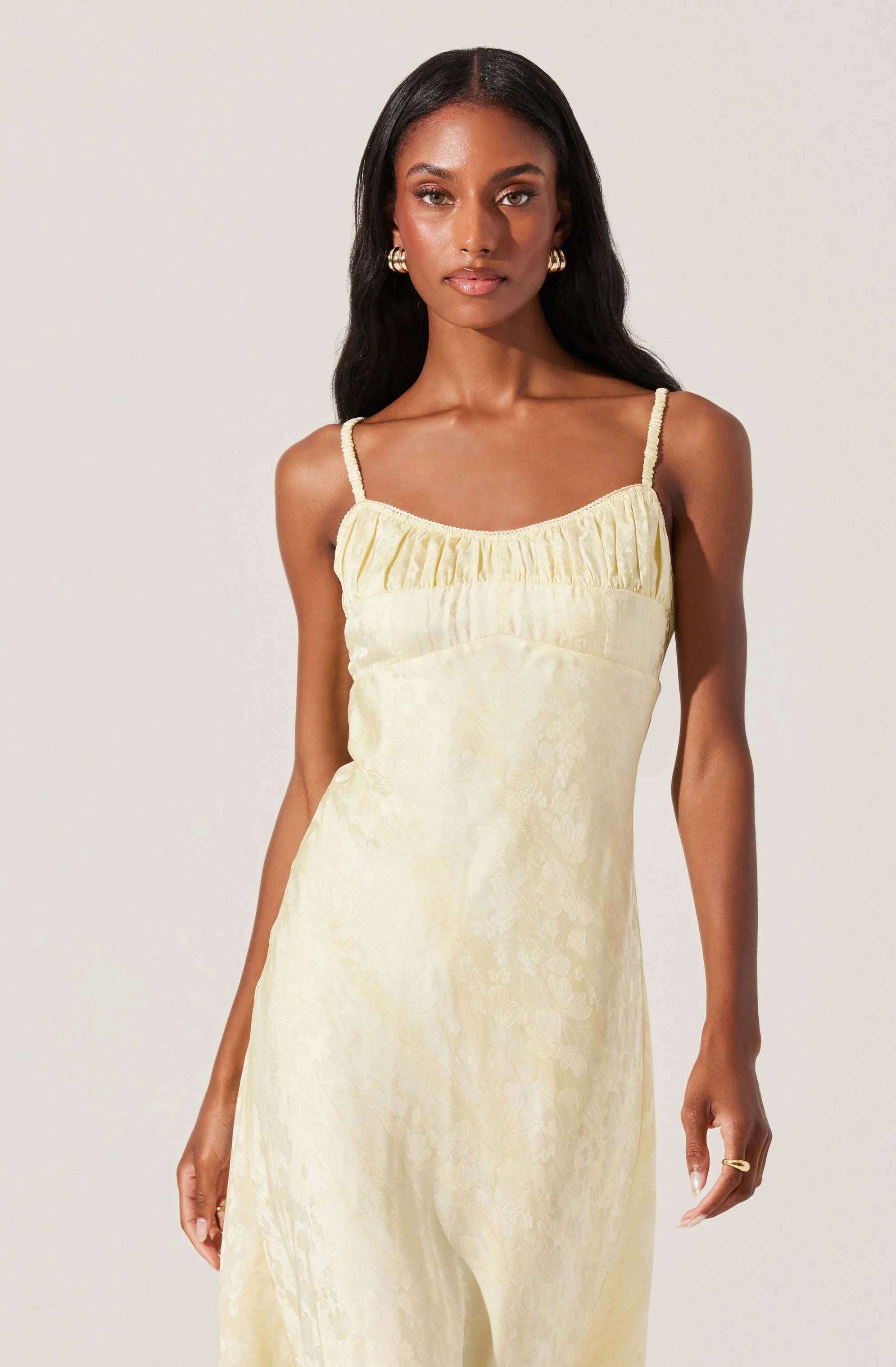 Lbruh Kaiya Floral Jacquard Satin Midi Dress