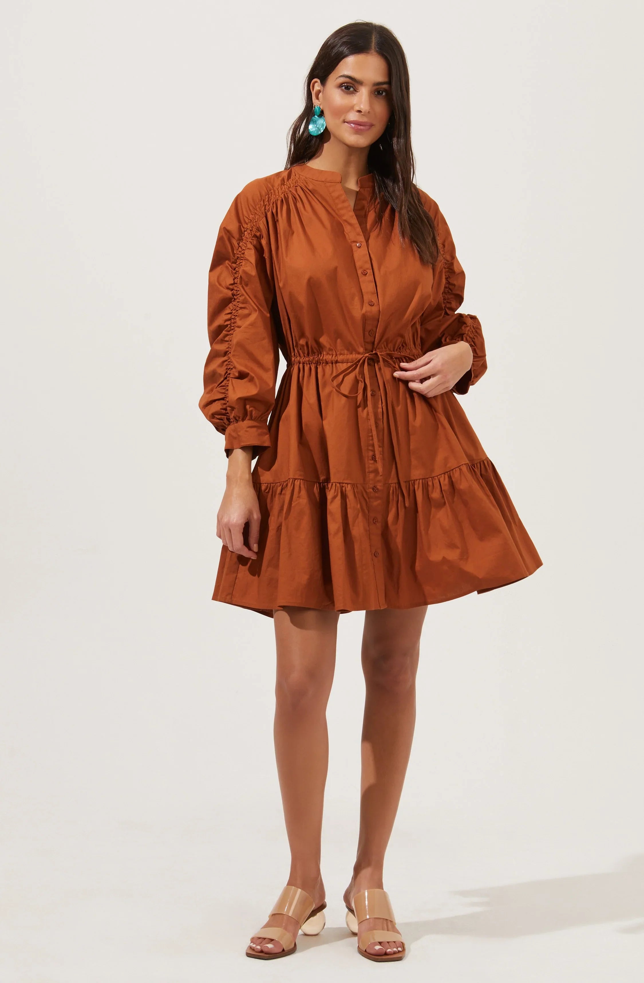 Lbruh Ruched Long Sleeve Dress