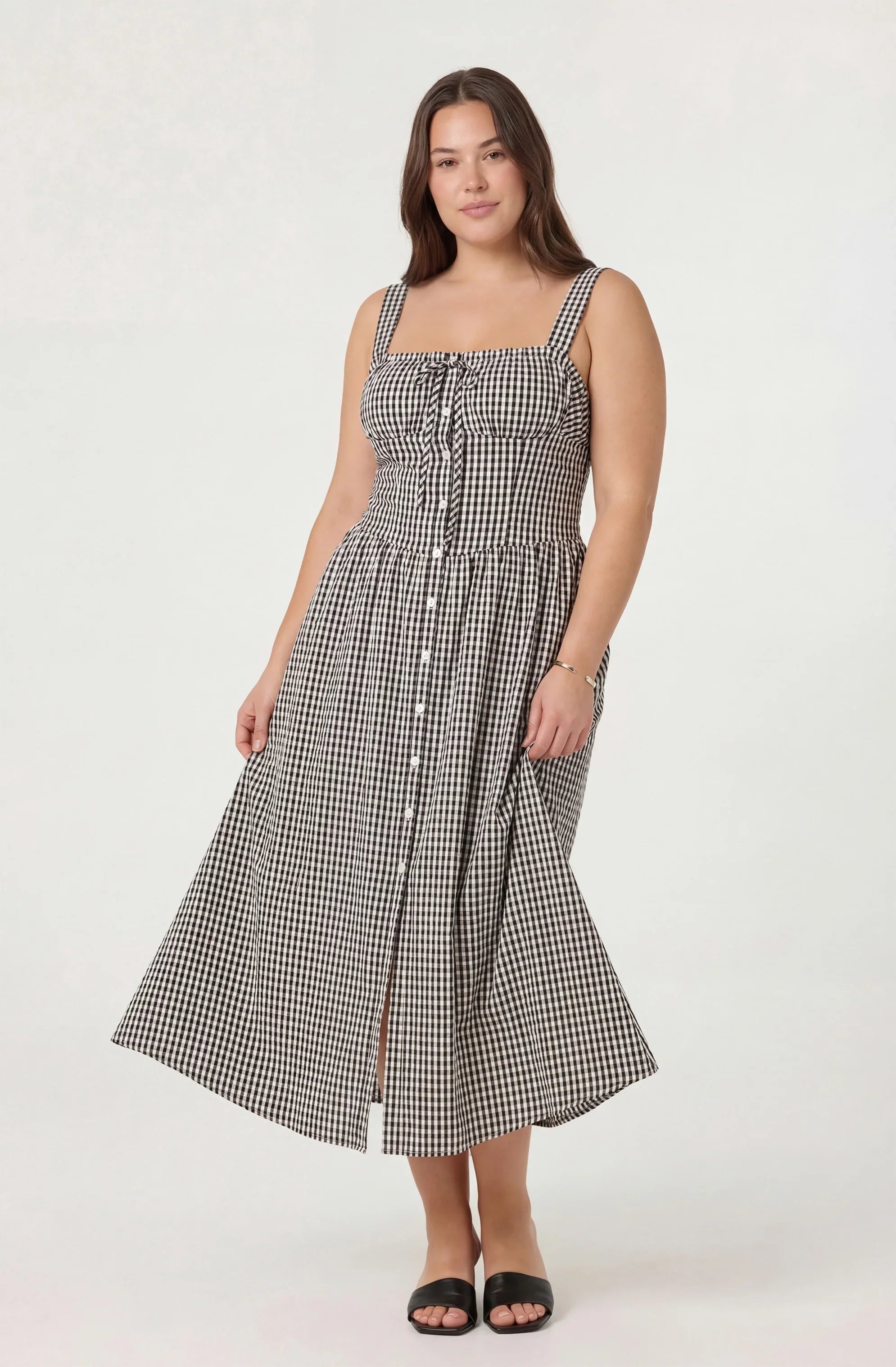 Inixyf Temperance Gingham Check Maxi Dress