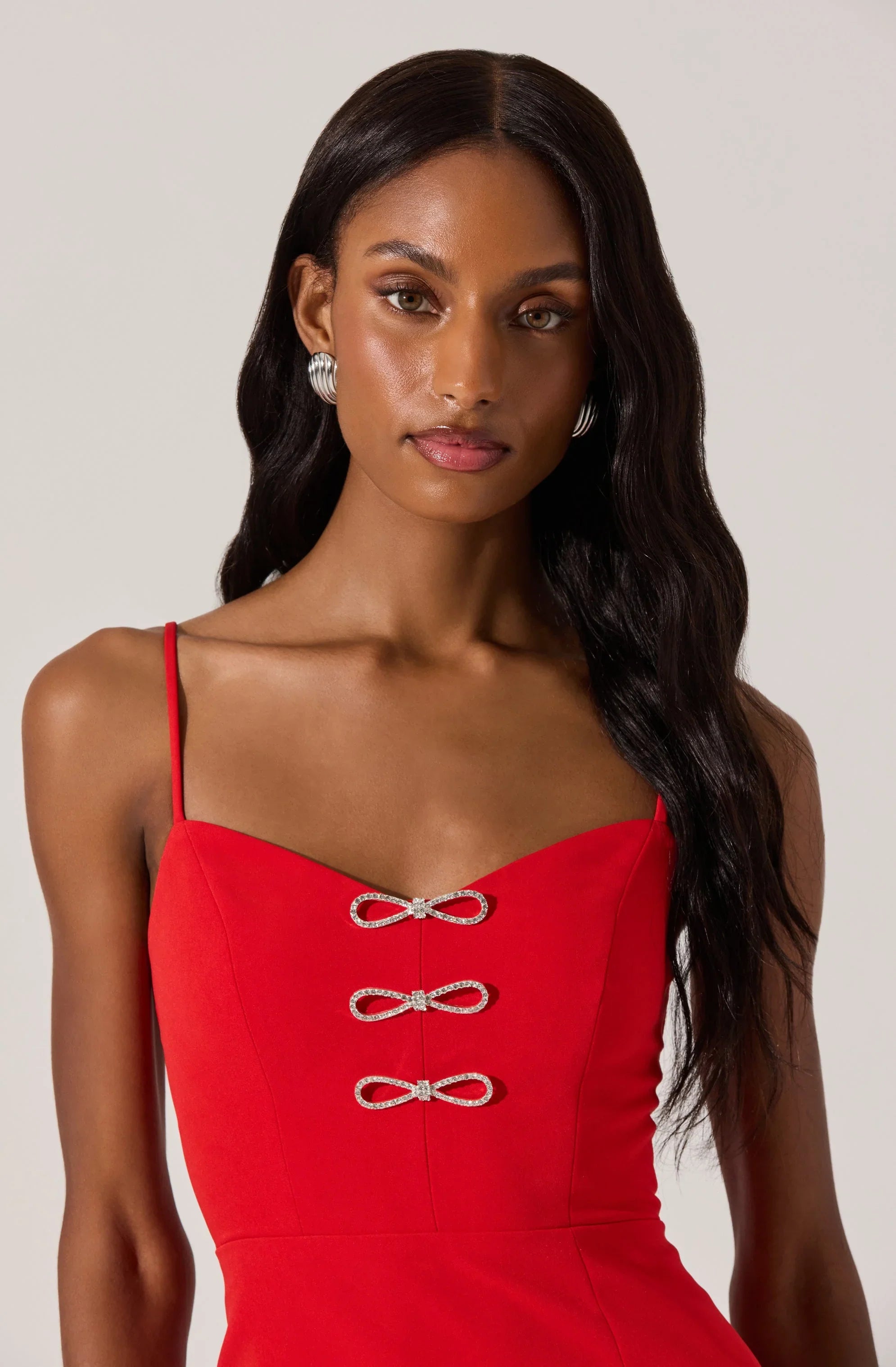 Lbruh Embellished Bow Detail Midi Dress