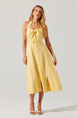 Lbruh Katherine Linen-Blend Halter Midi Dress