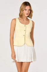Inixyf Sheridan Tweed Vest Mixed Media Mini Dress