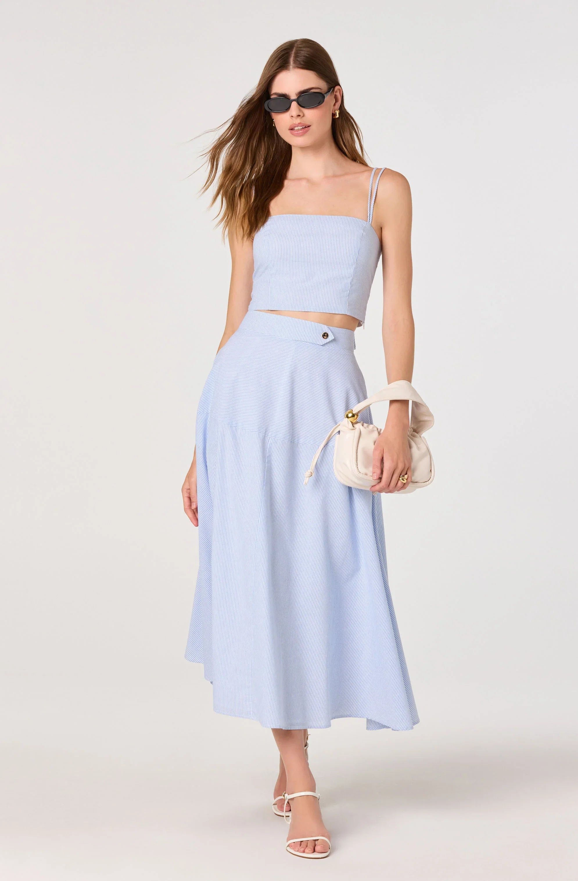 Inixyf Azzura Striped Midi Skirt