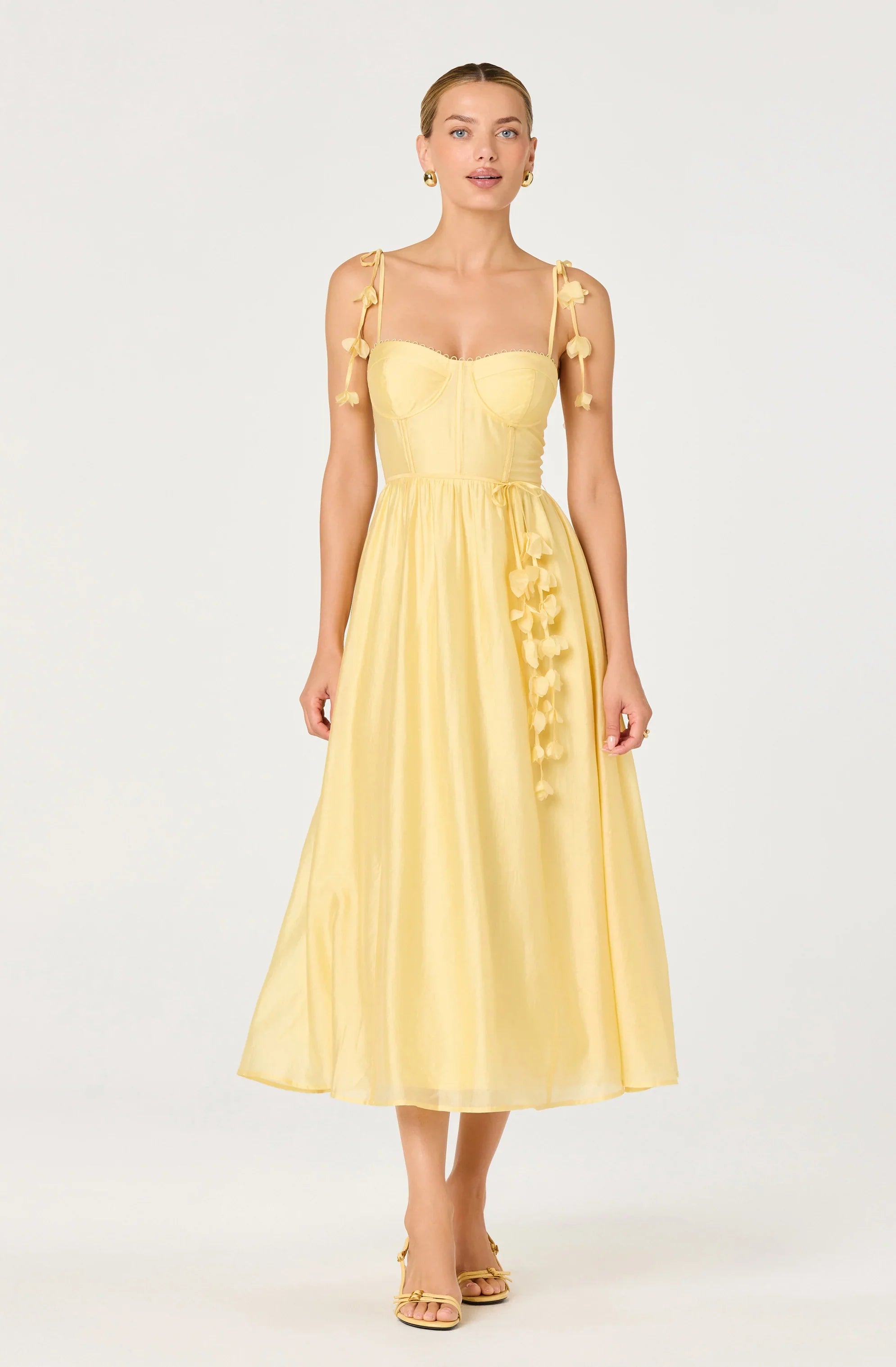 Inixyf Halcyon 3D Flower Appliqué Midi Dress