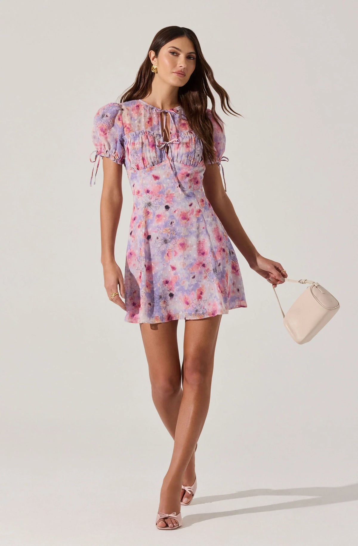Lbruh Floral Puff Sleeve Mini Dress