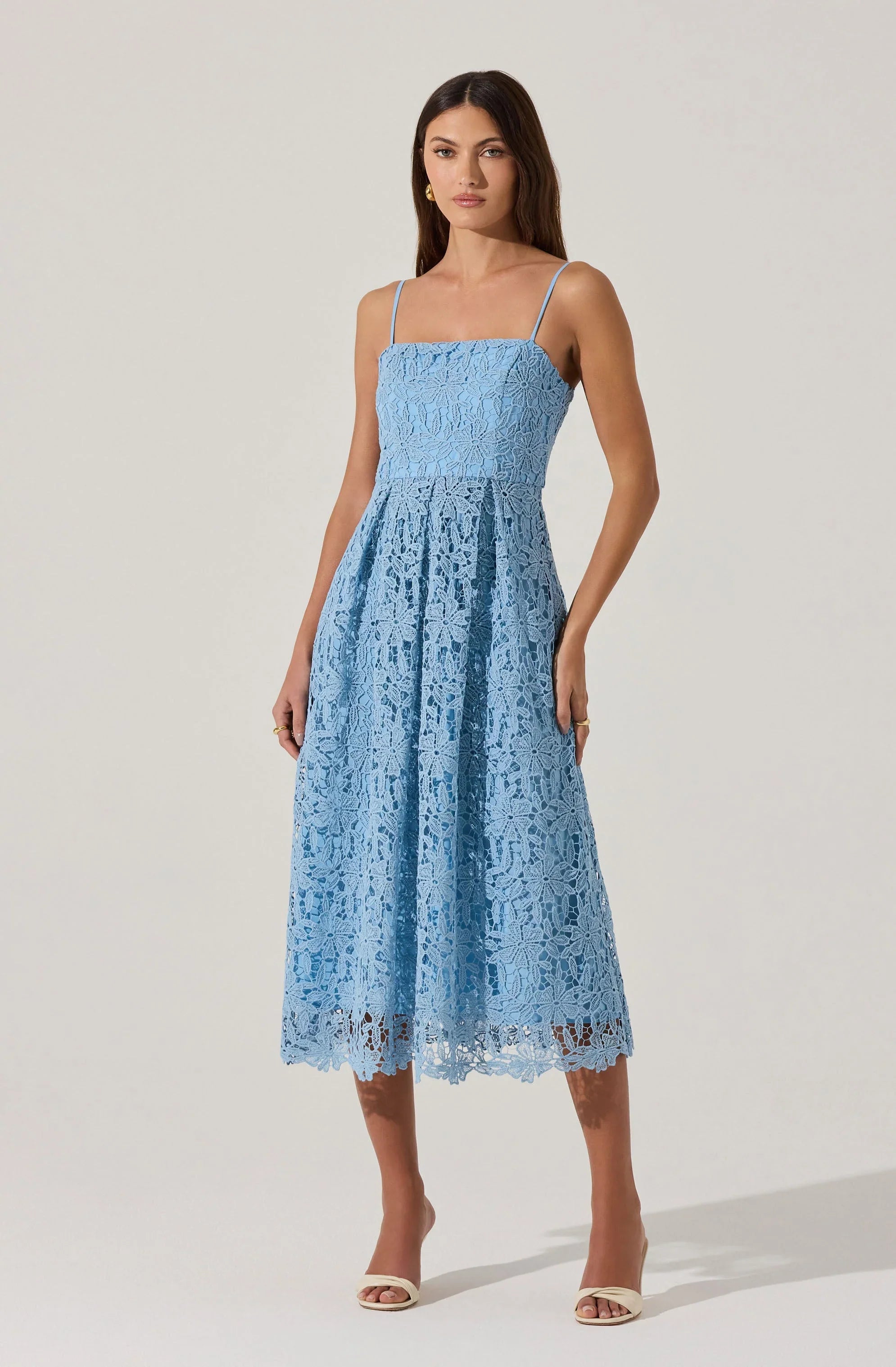 Lbruh Floral Lace Midi Dress