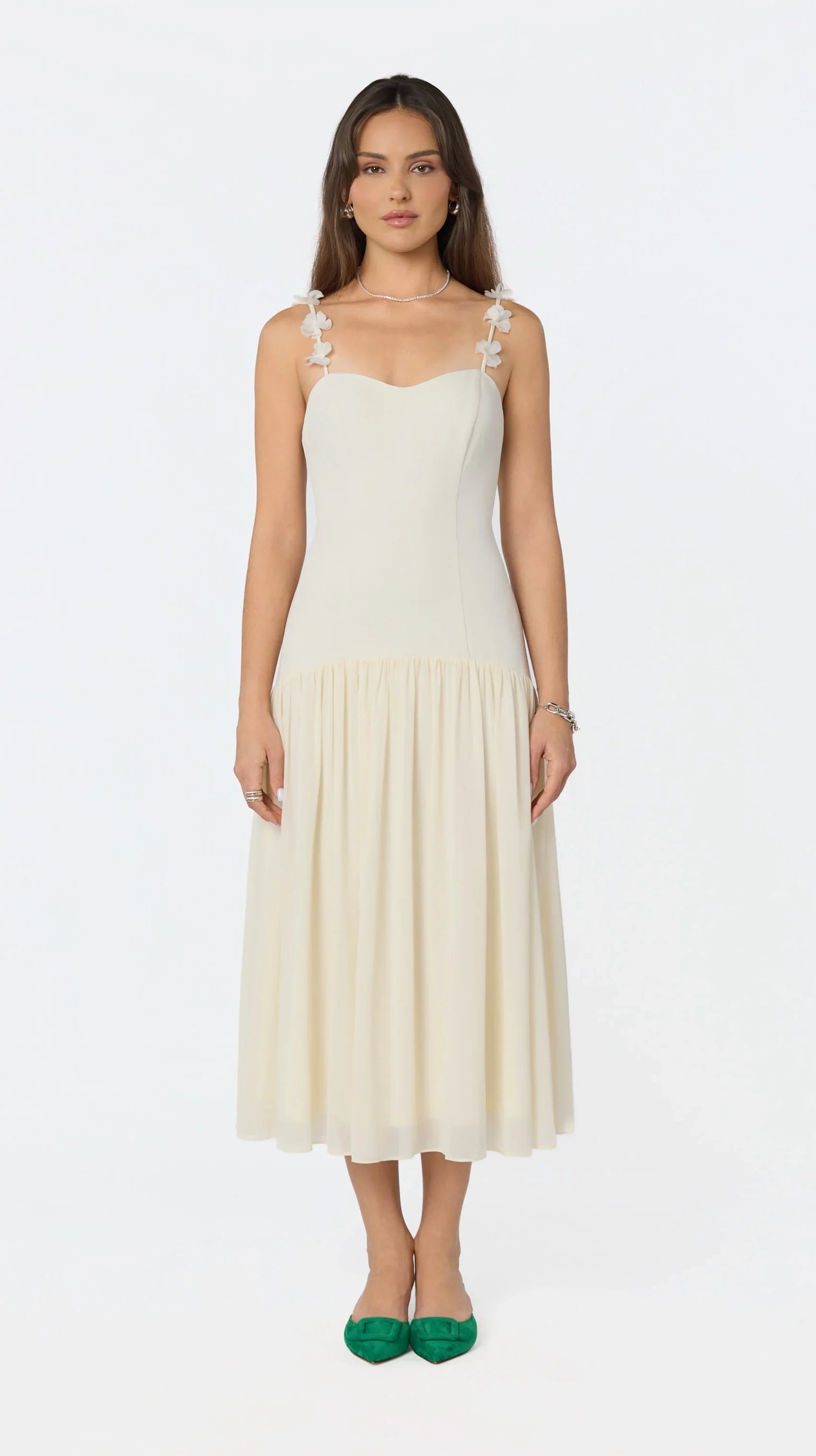Inixyf Amia Floral Applique Maxi Dress