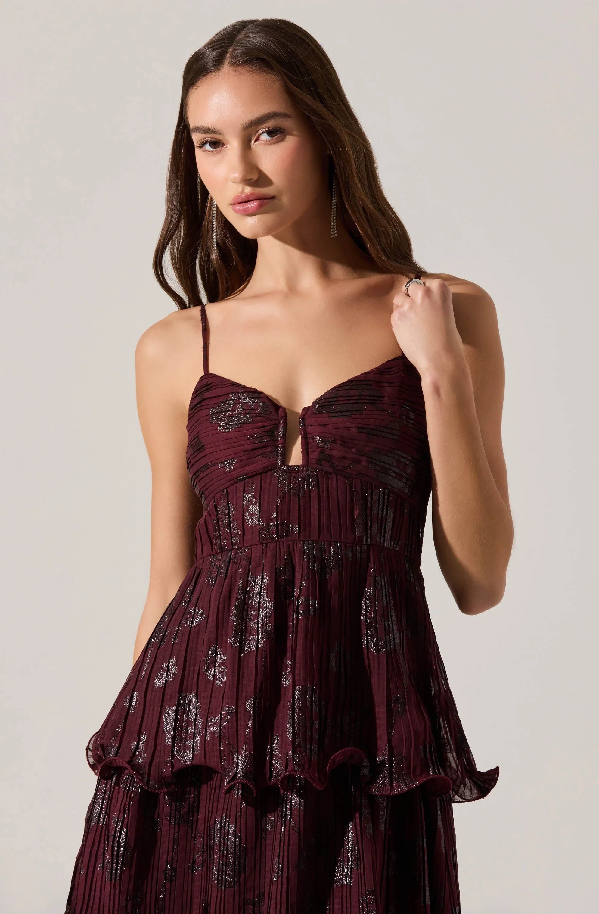 Lbruh Lupin Floral Pleated Maxi dress