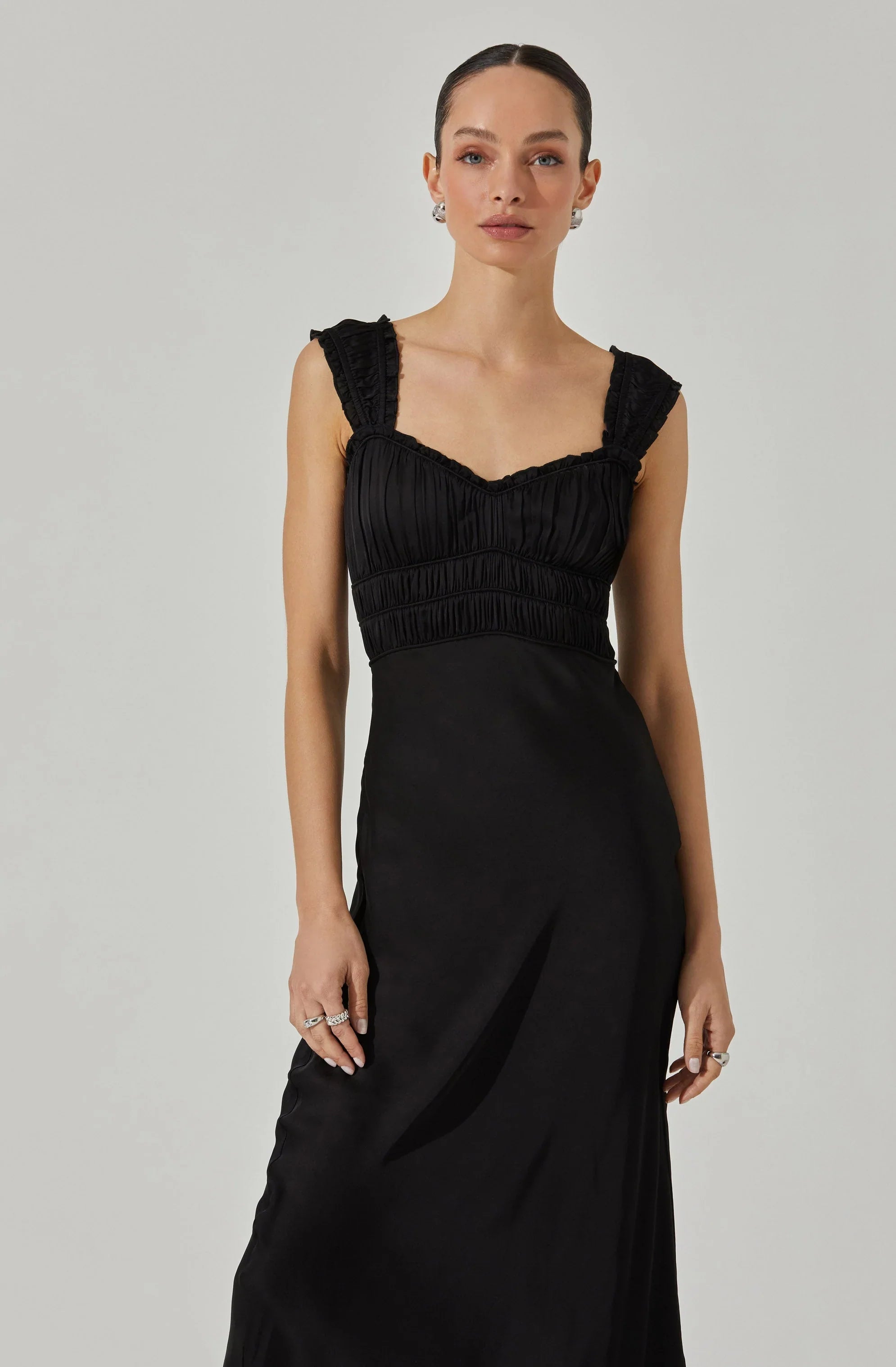 Lbruh Enola Satin Smocked Midi Dress