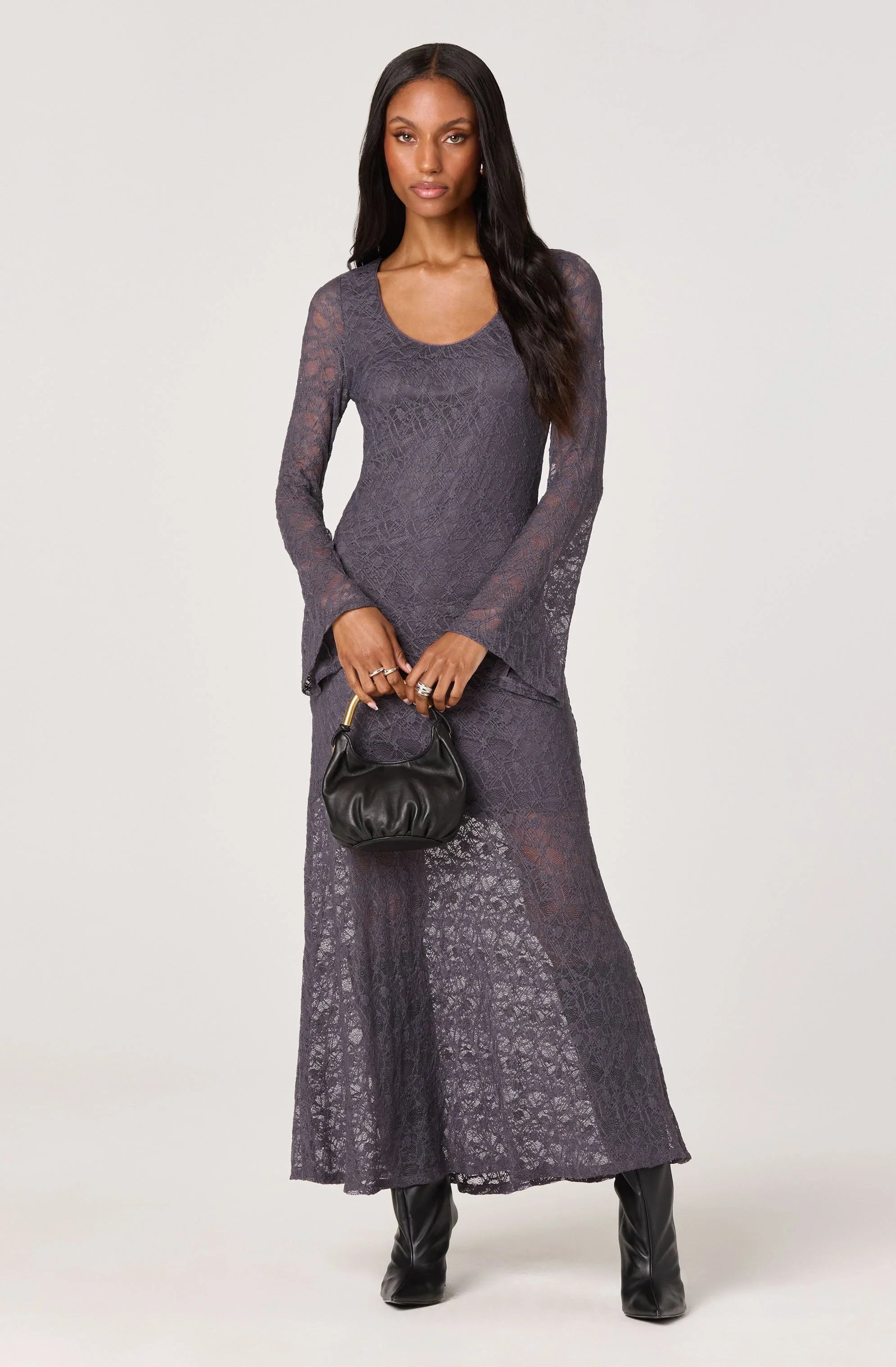 Lbruh Long Sleeve Lace Maxi Dress