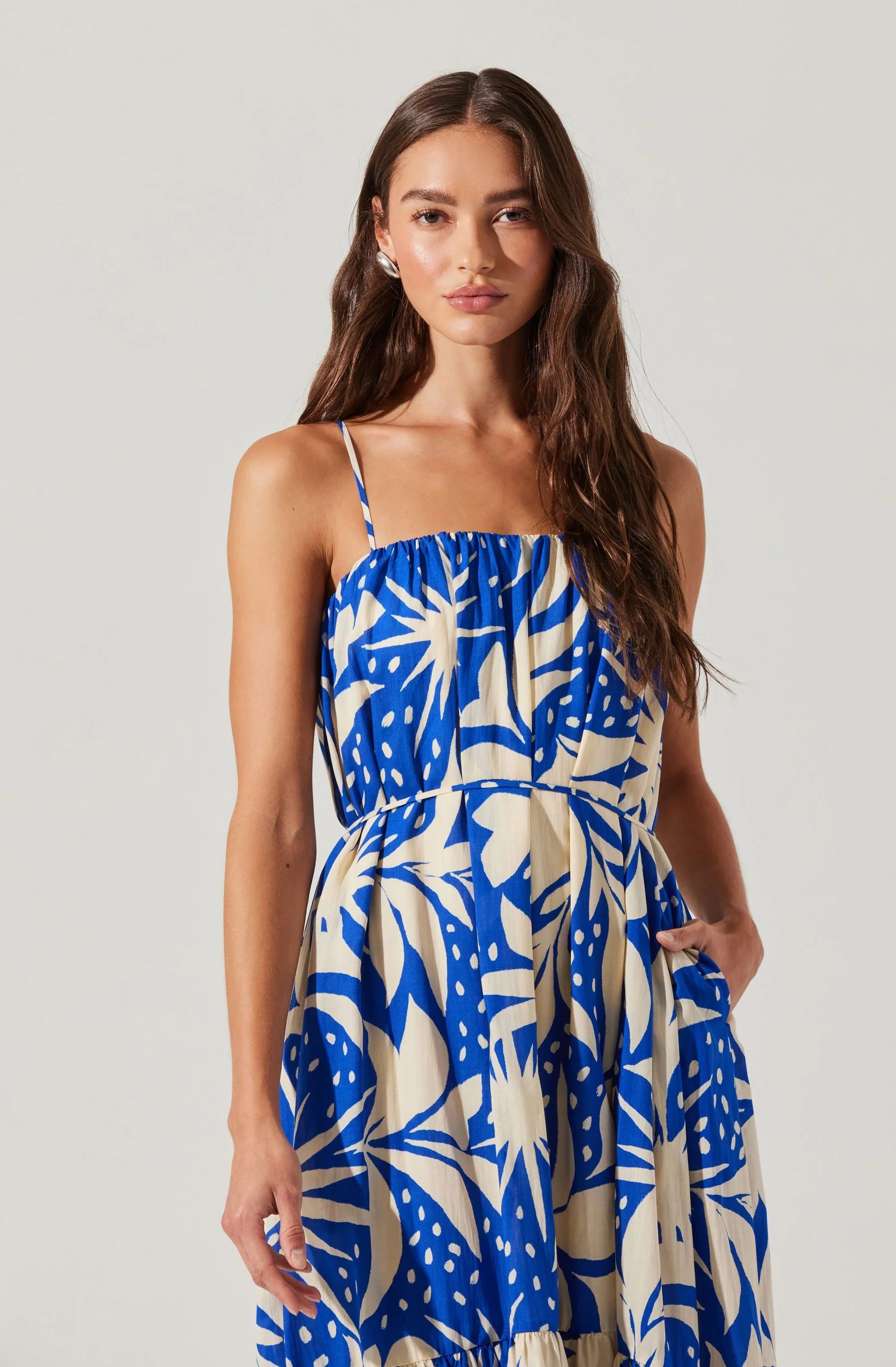 Lbruh Sarina Linen-Blend Floral Maxi Dress