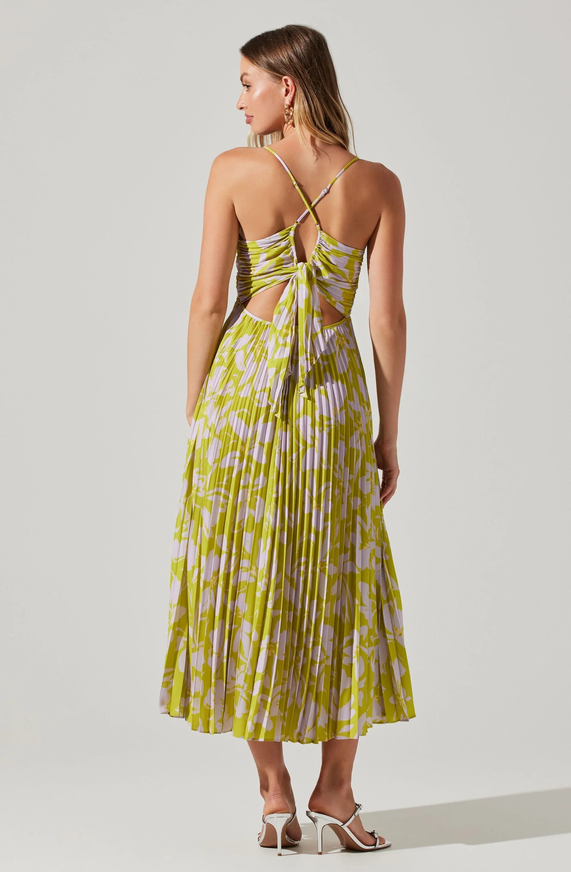 Inixyf Blythe Floral Plisse Midi Dress