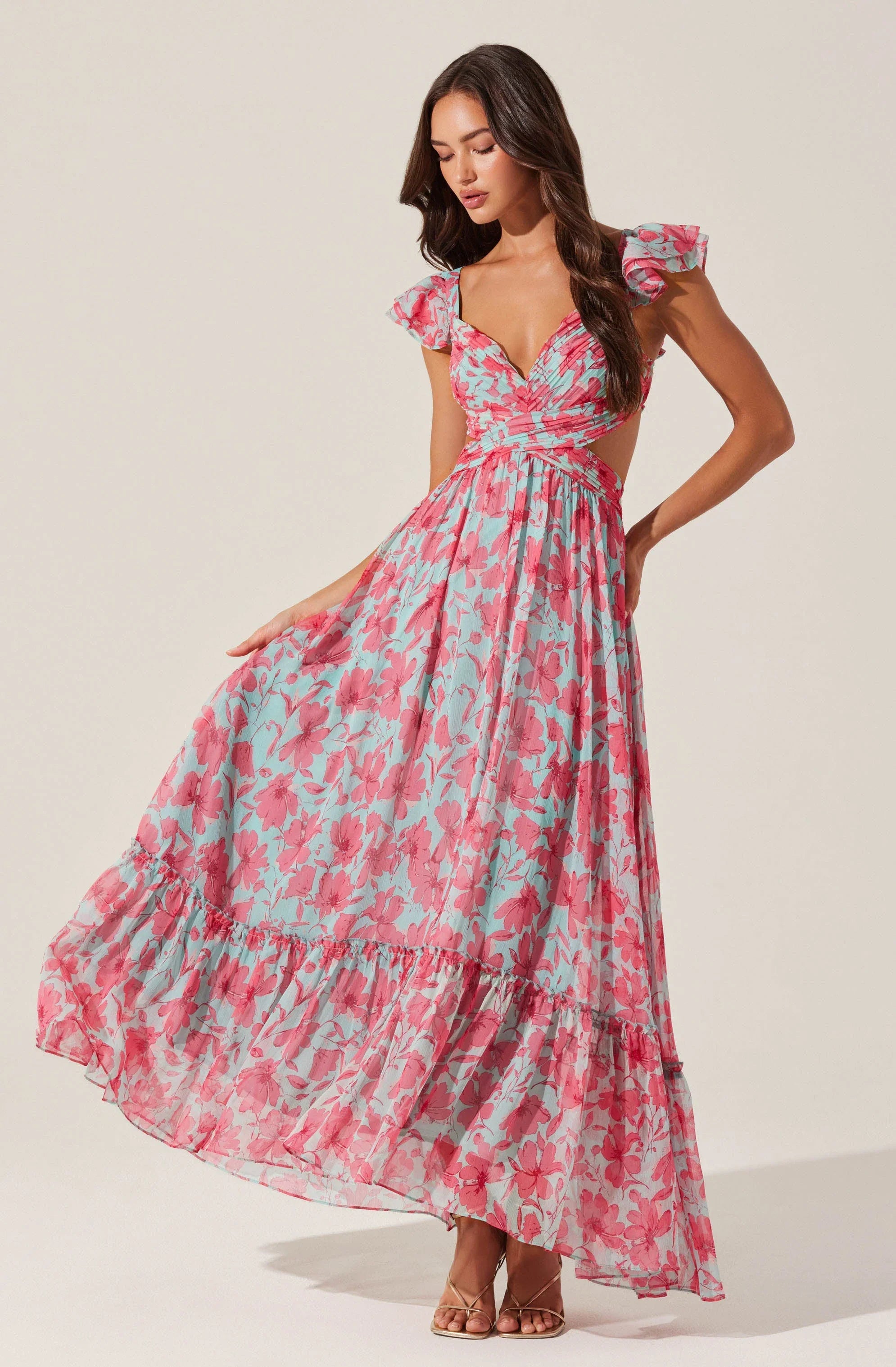 Lbruh Primrose Floral Strappy Back Maxi Dress