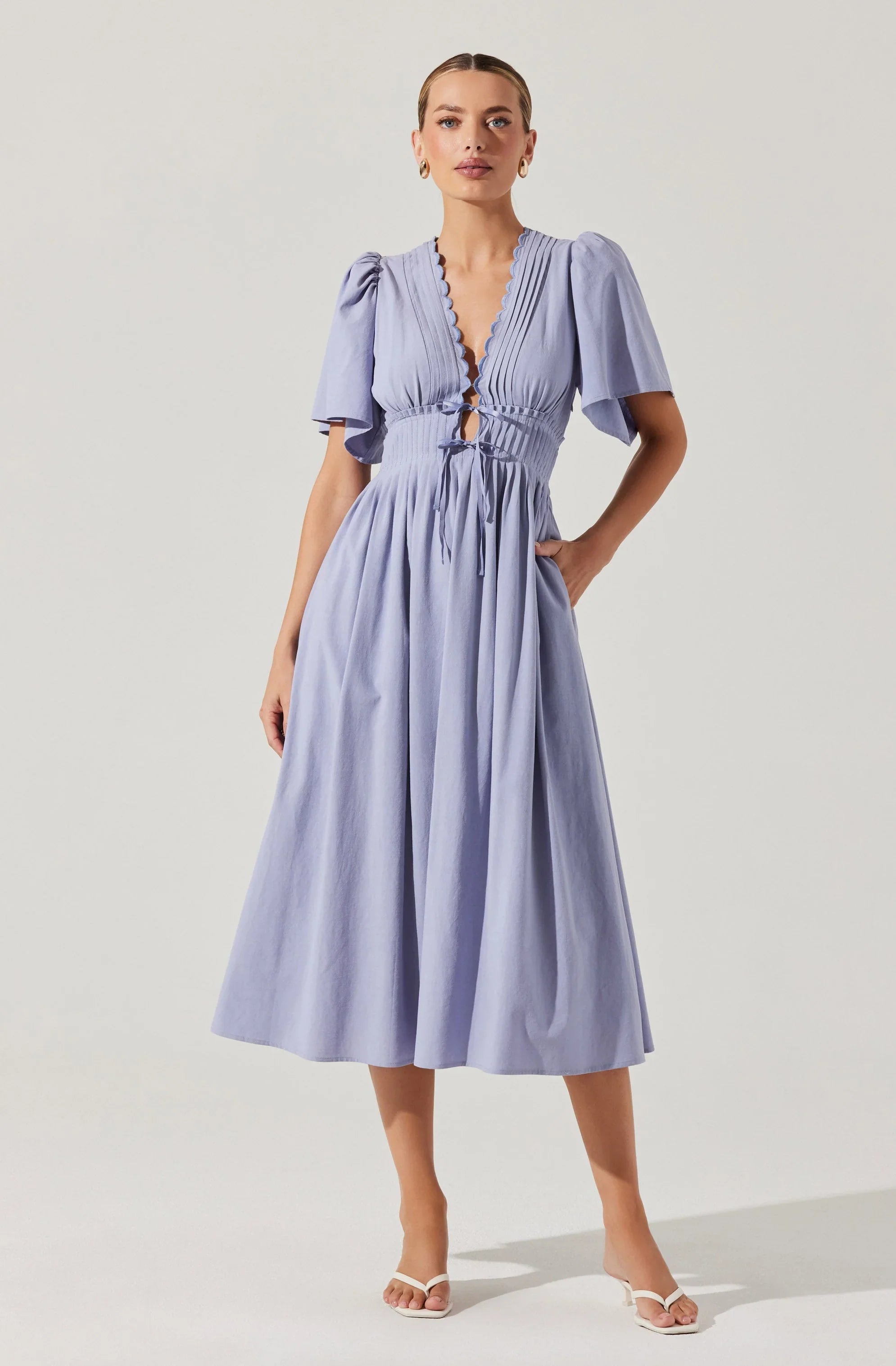 Lbruh Hadleigh Scallop Trim Midi Dress