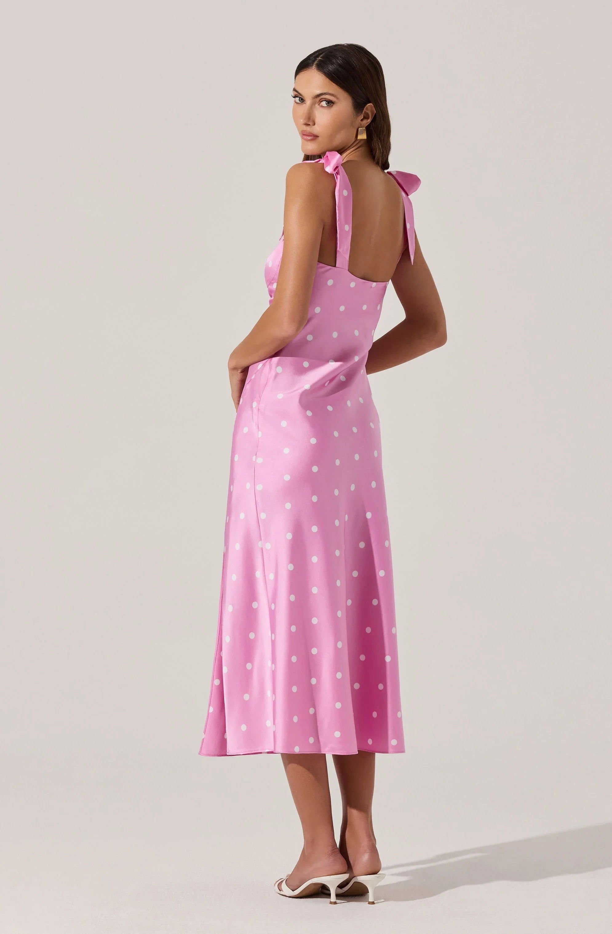 Lbruh Sweetheart Bow Strap Midi Dress
