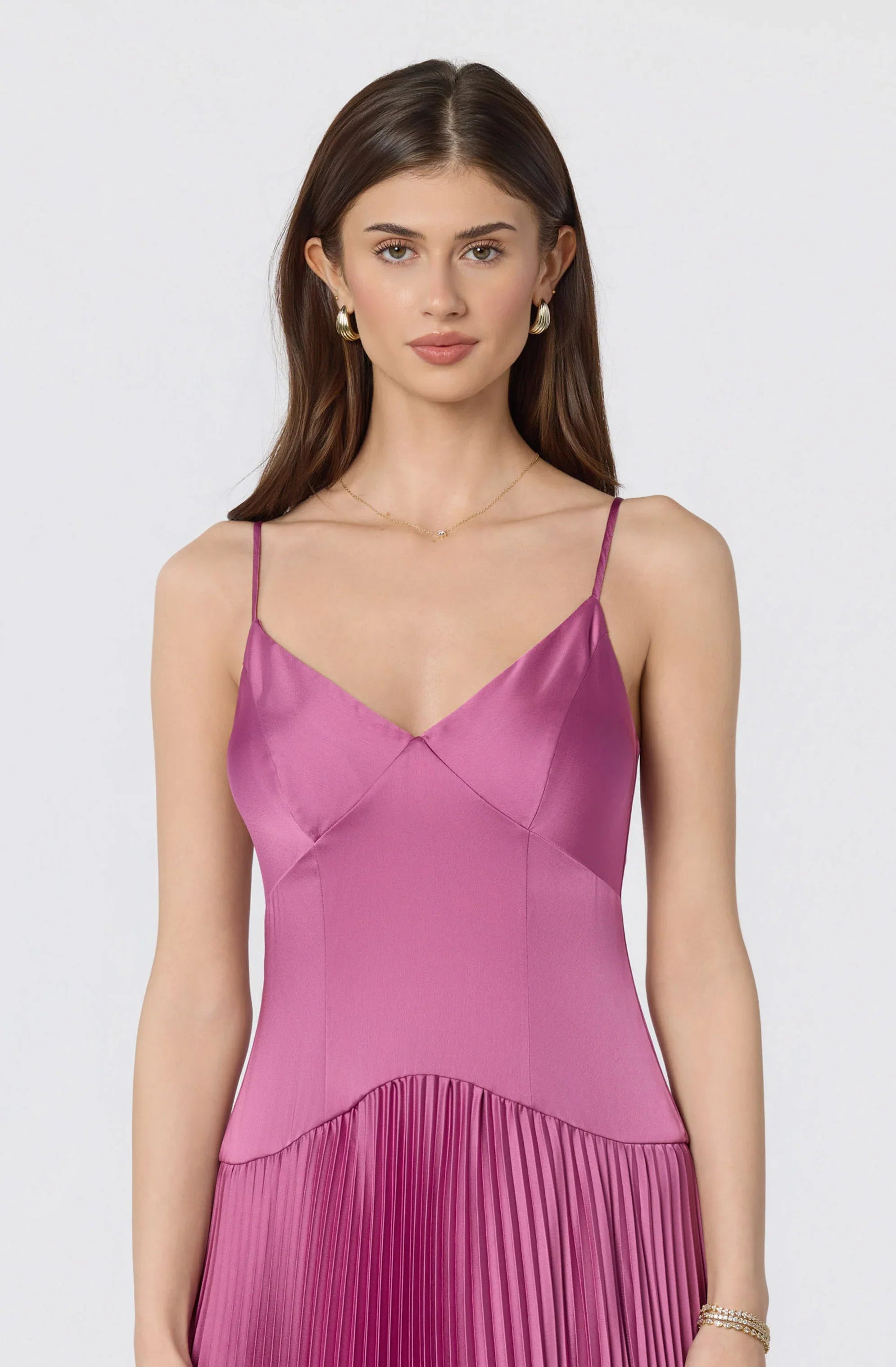 Inixyf Pleated Drop Waist Maxi Dress