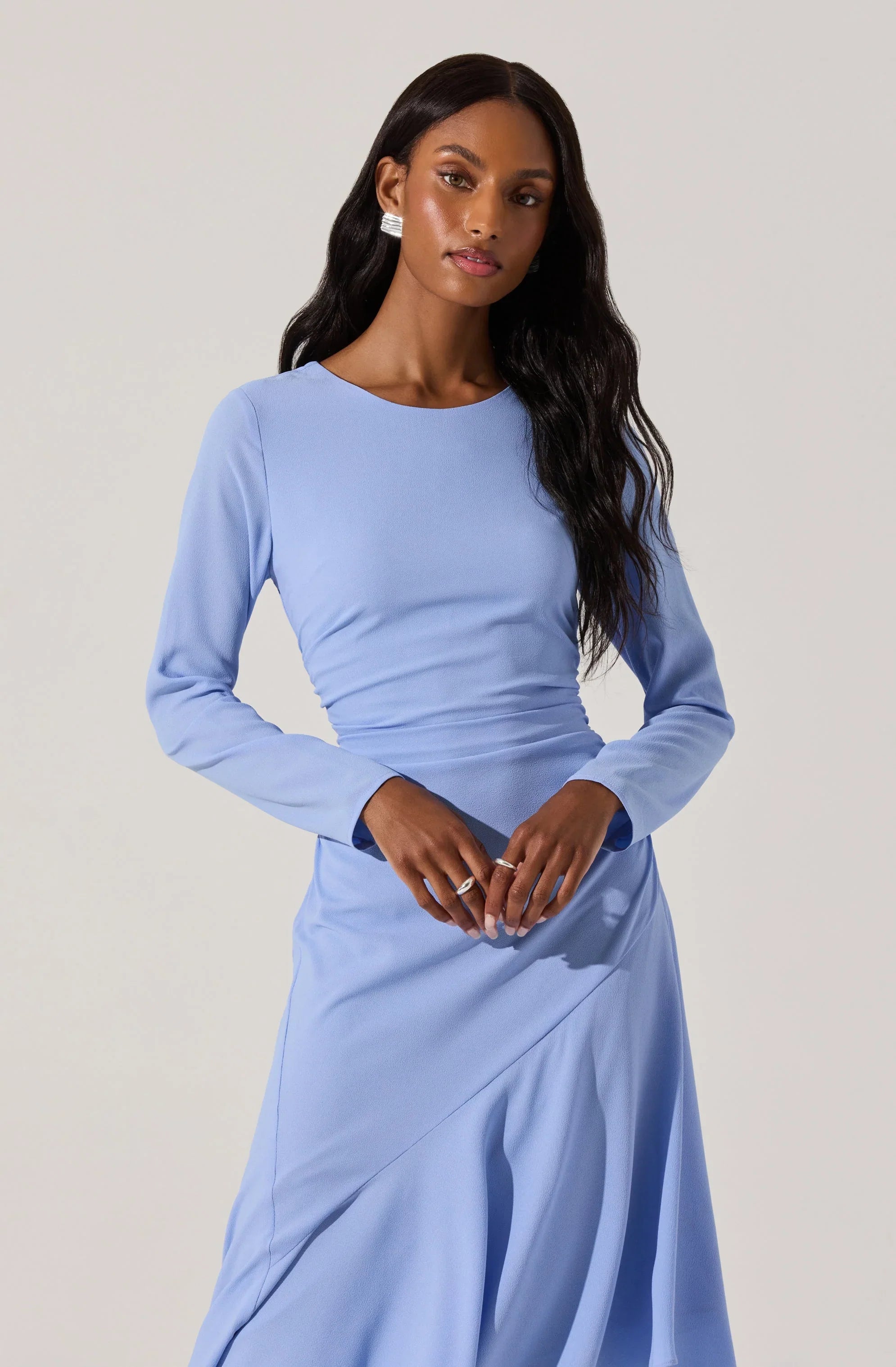 Lbruh Long Sleeve Asymmetrical Hem Dress