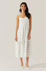 Lbruh Tenna Floral Lace Bustier Midi Dress