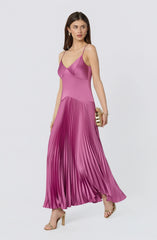 Inixyf Pleated Drop Waist Maxi Dress