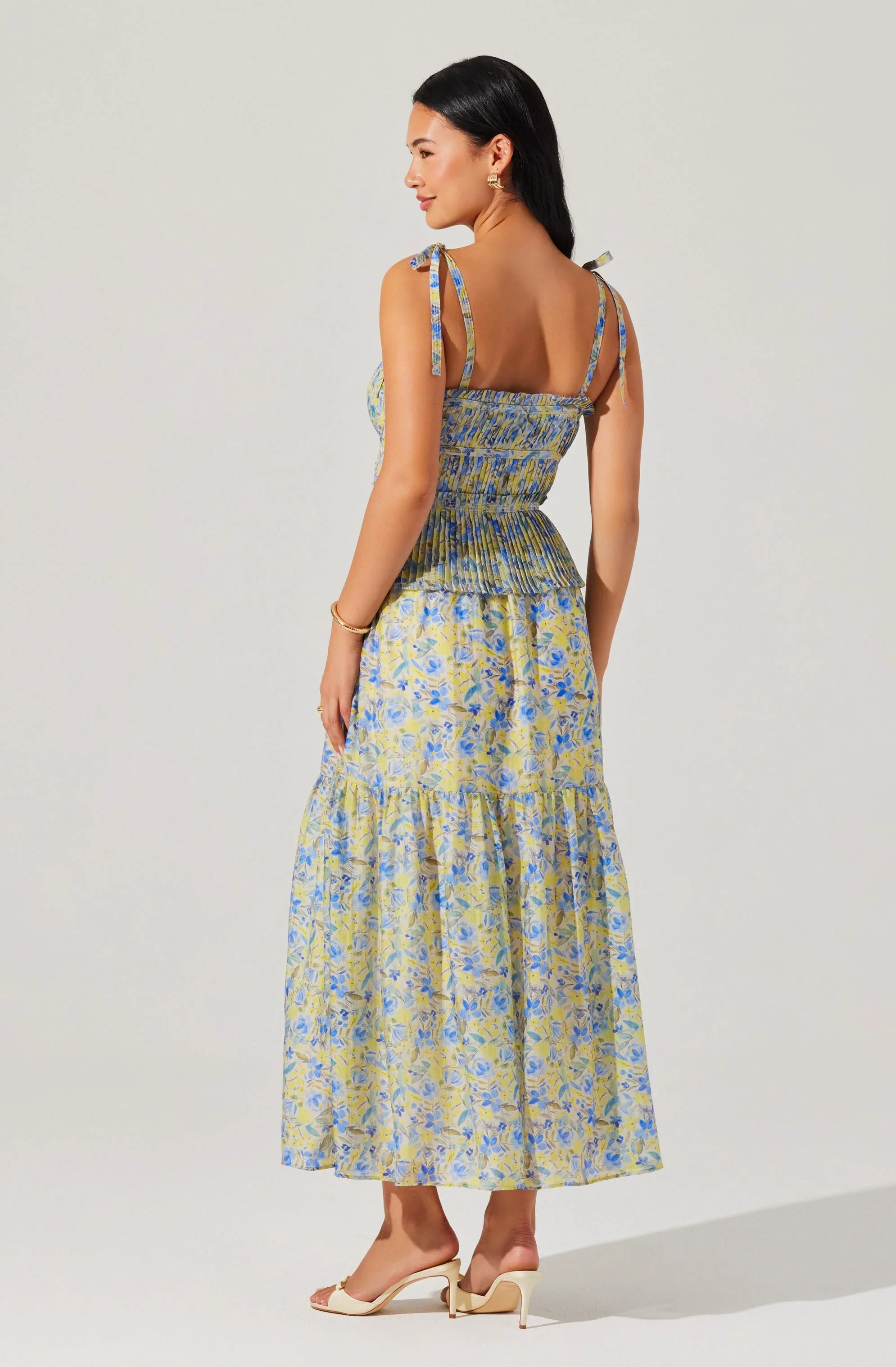 Lbruh Ethelind Floral Pleated Maxi Dress