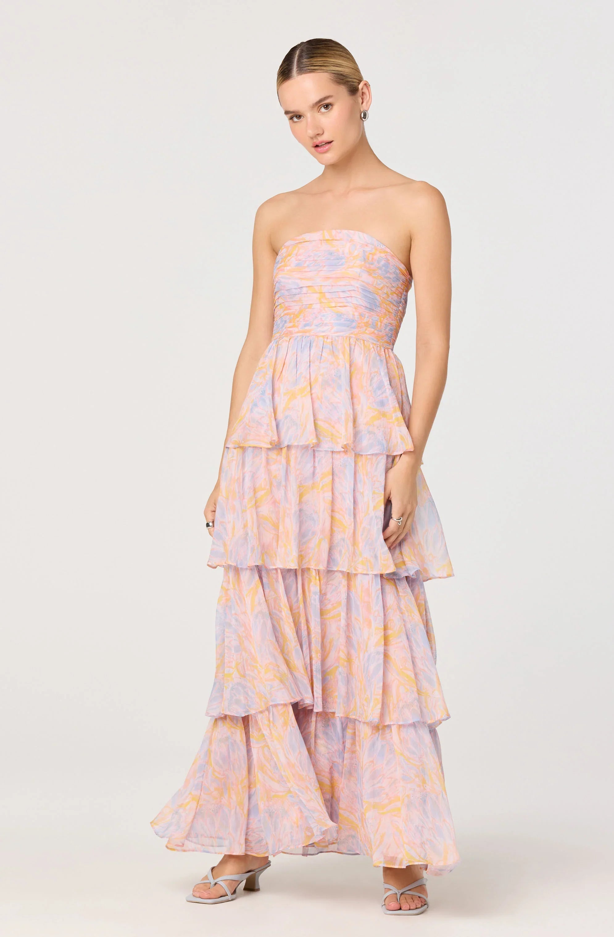 Lbruh Anisha Strapless Tiered Ruffle Maxi Dress