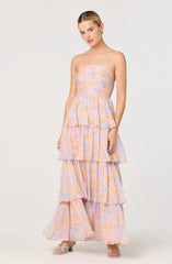 Lbruh Anisha Strapless Tiered Ruffle Maxi Dress