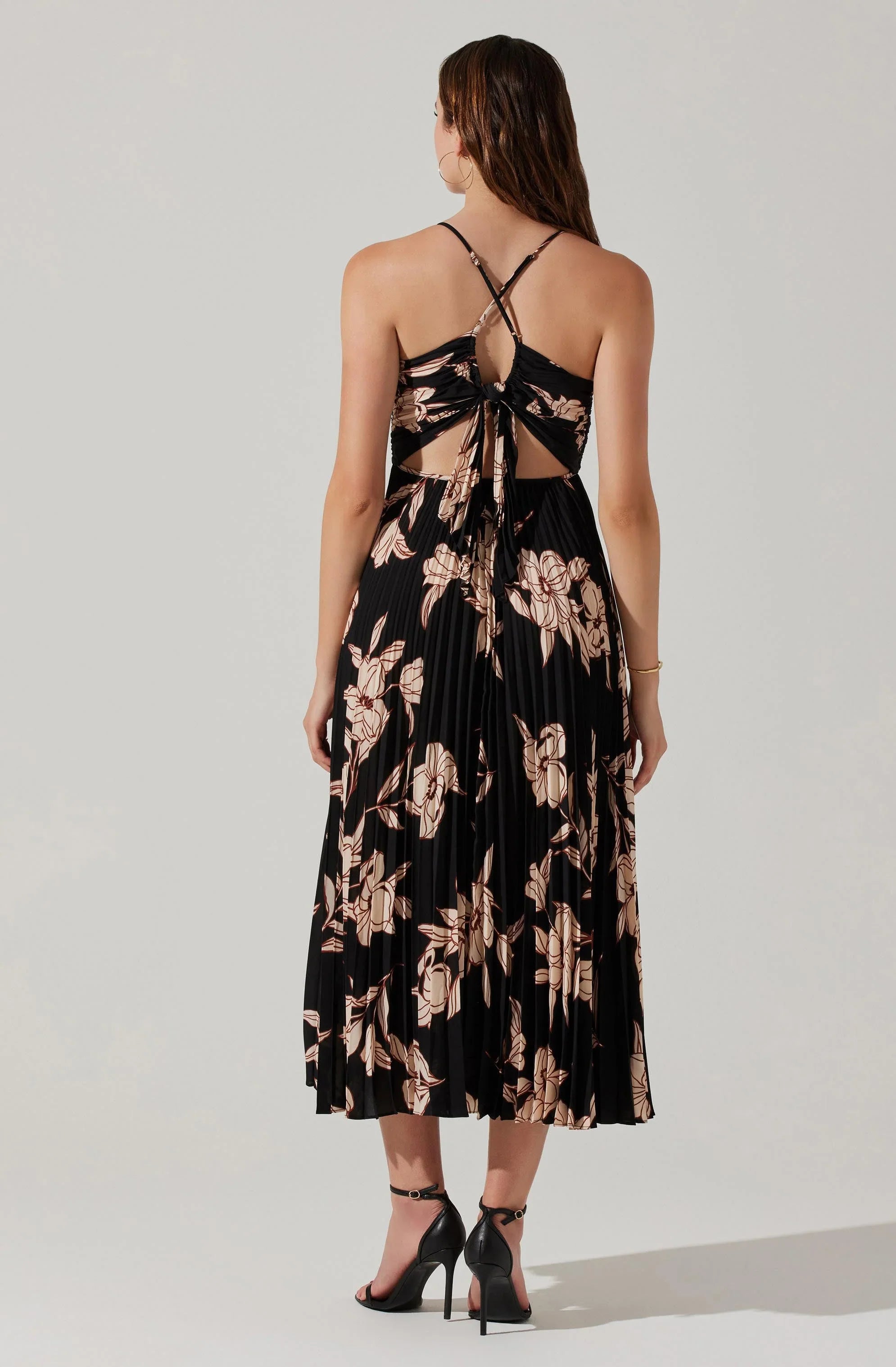 Inixyf Blythe Floral Plisse Midi Dress