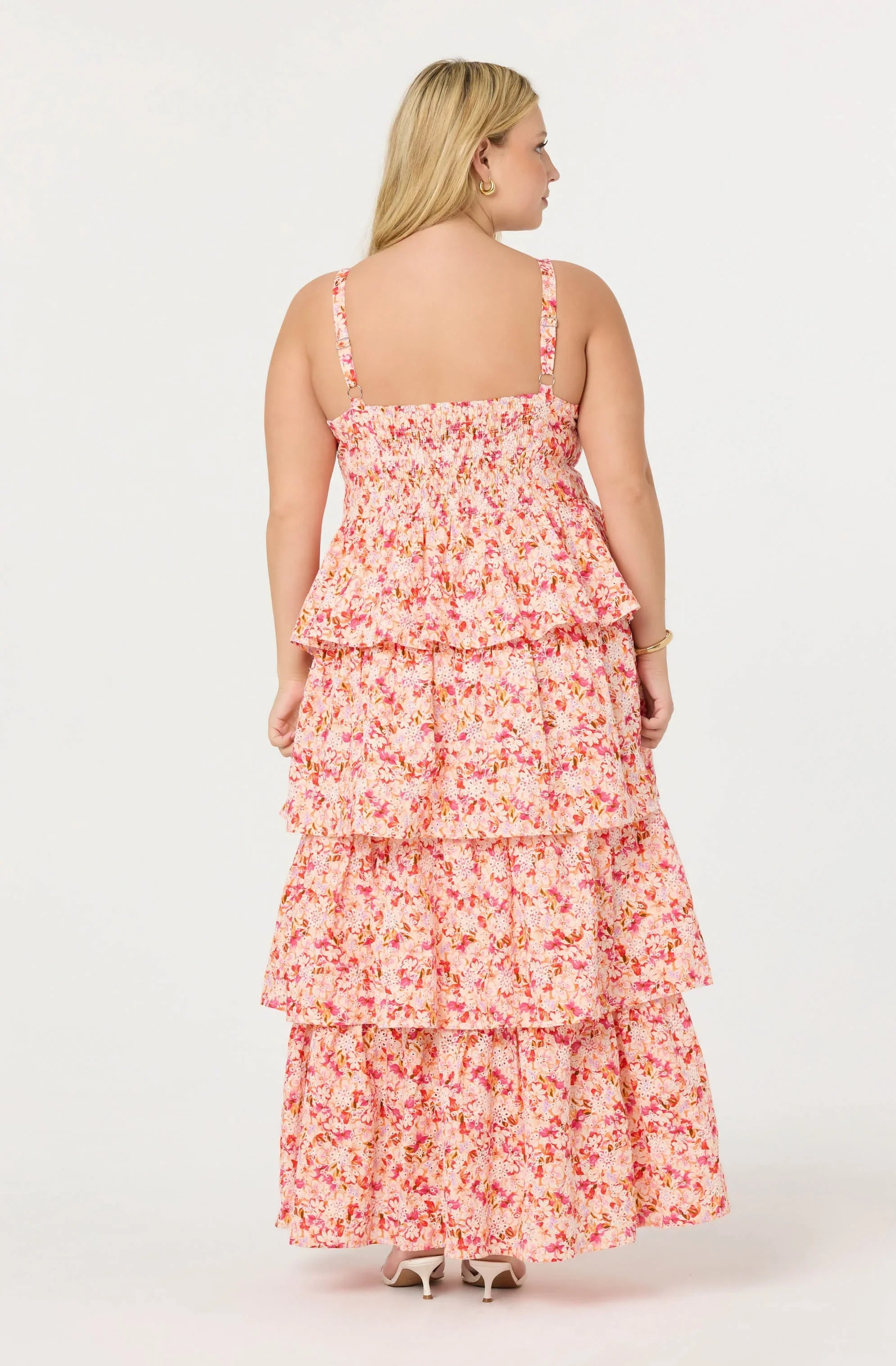 Lbruh Midsummer Eyelet Tiered Floral Maxi Dress