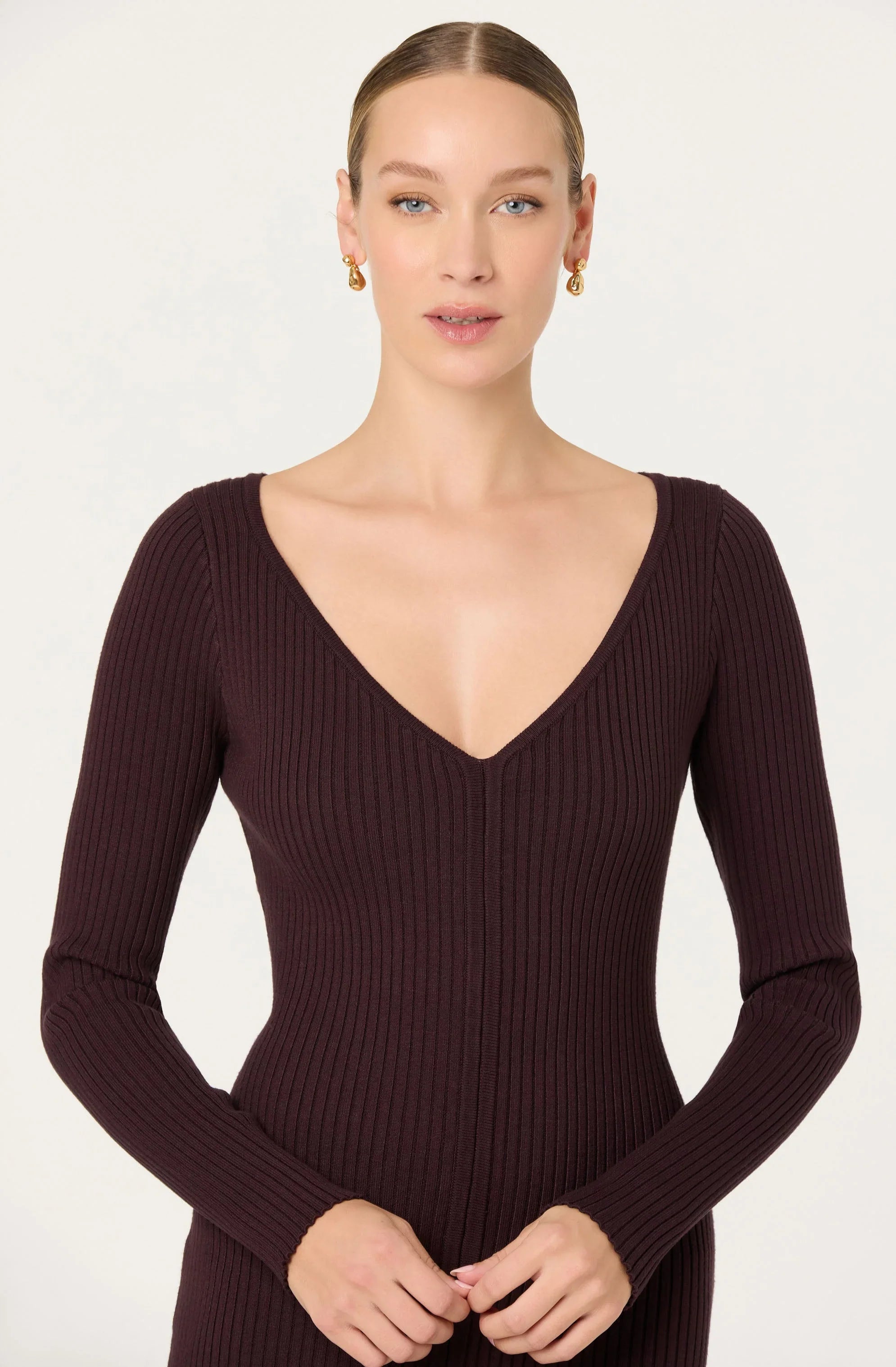 Lbruh Glenda V-neck Maxi Sweater Dress