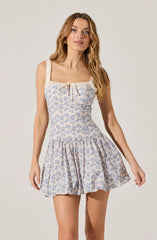 Lbruh Floral Milkmaid Bubble Hem Dress