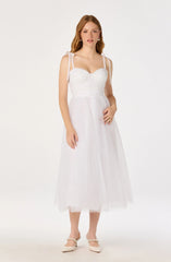 Inixyf Karyme Polka Dot Tulle Midi Dress