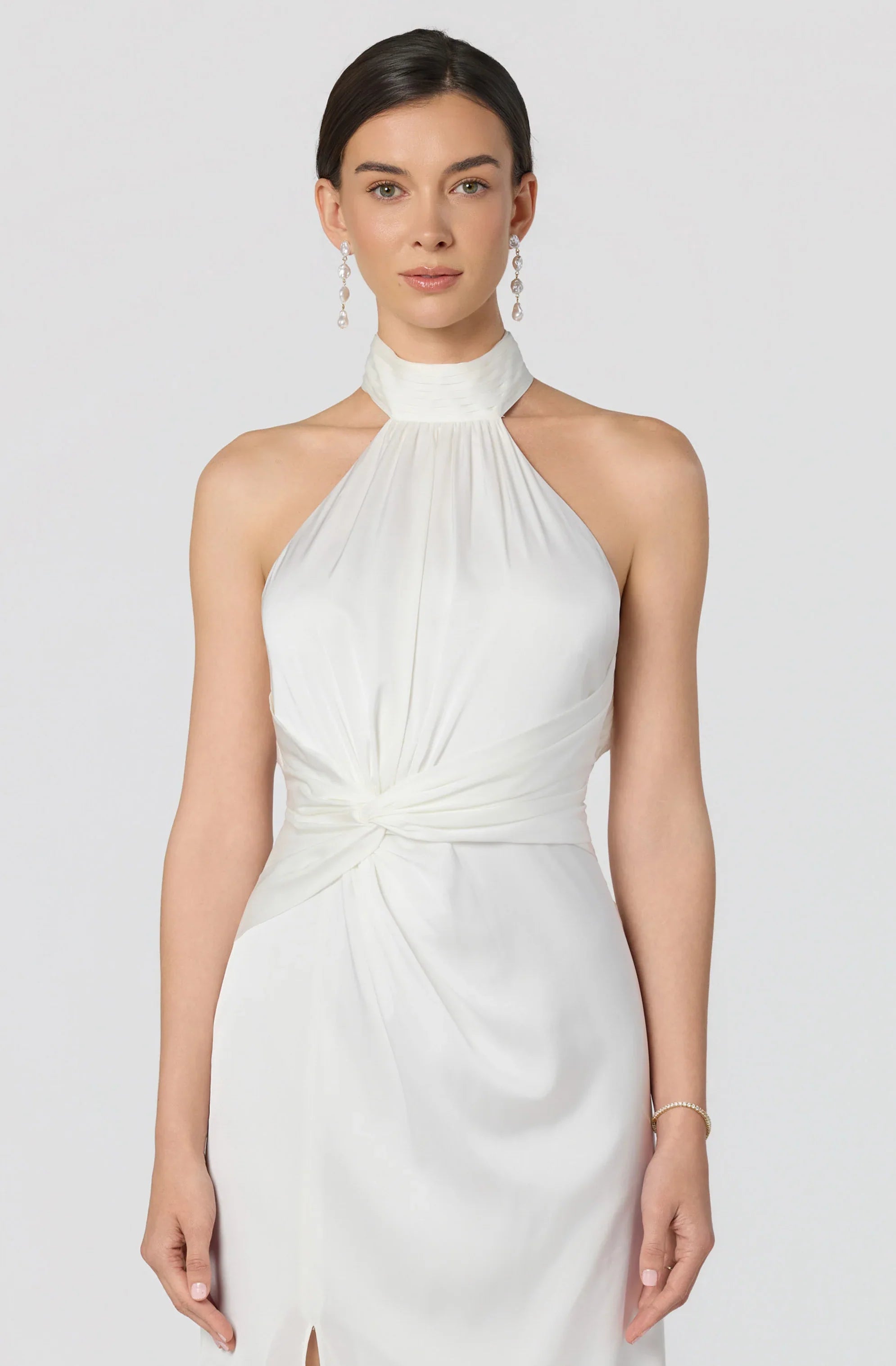 Inixyf Aspen Twist Front Halter Maxi Dress