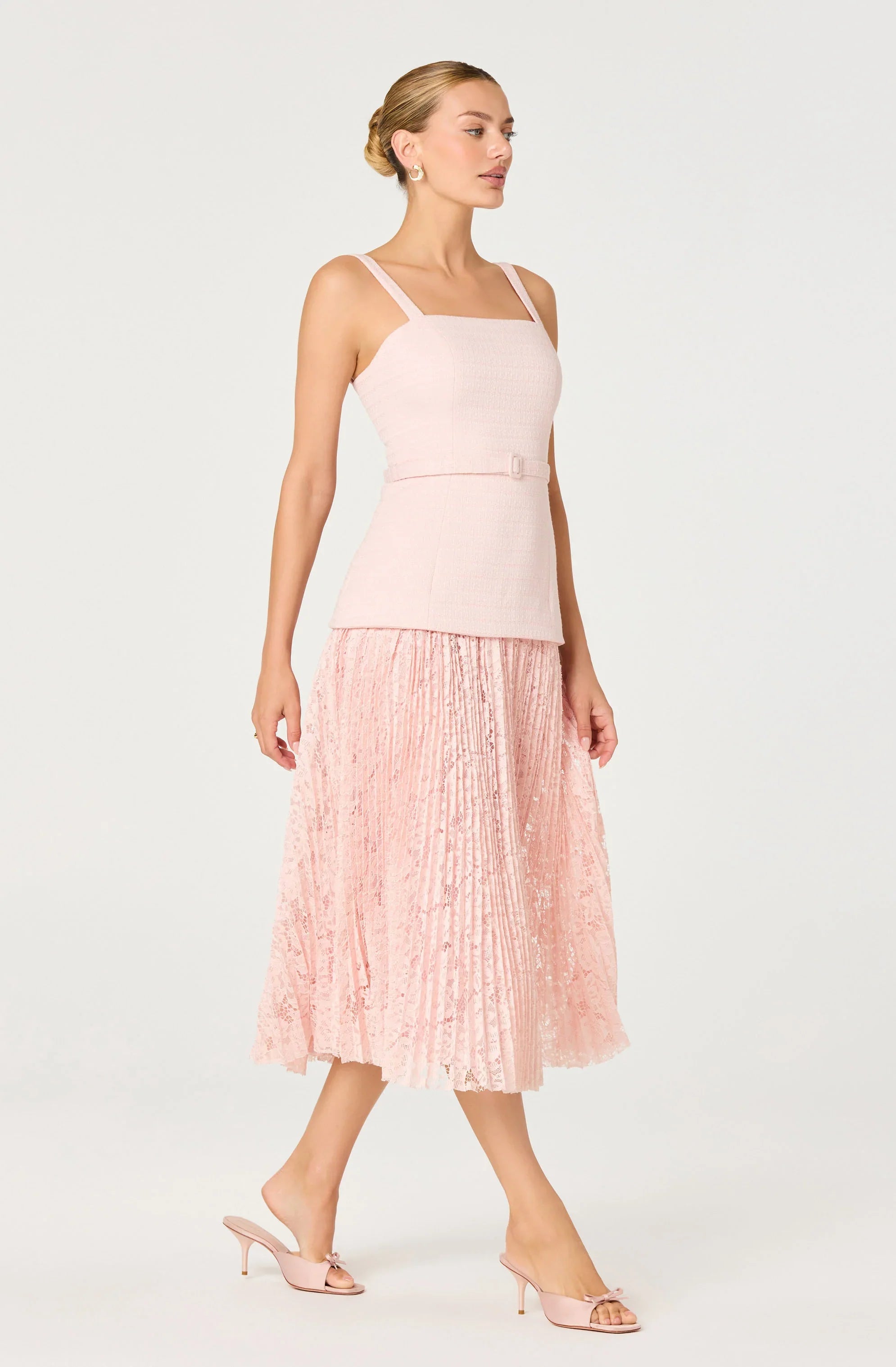 Inixyf Caitlin Mixed Media Tweed Maxi Dress