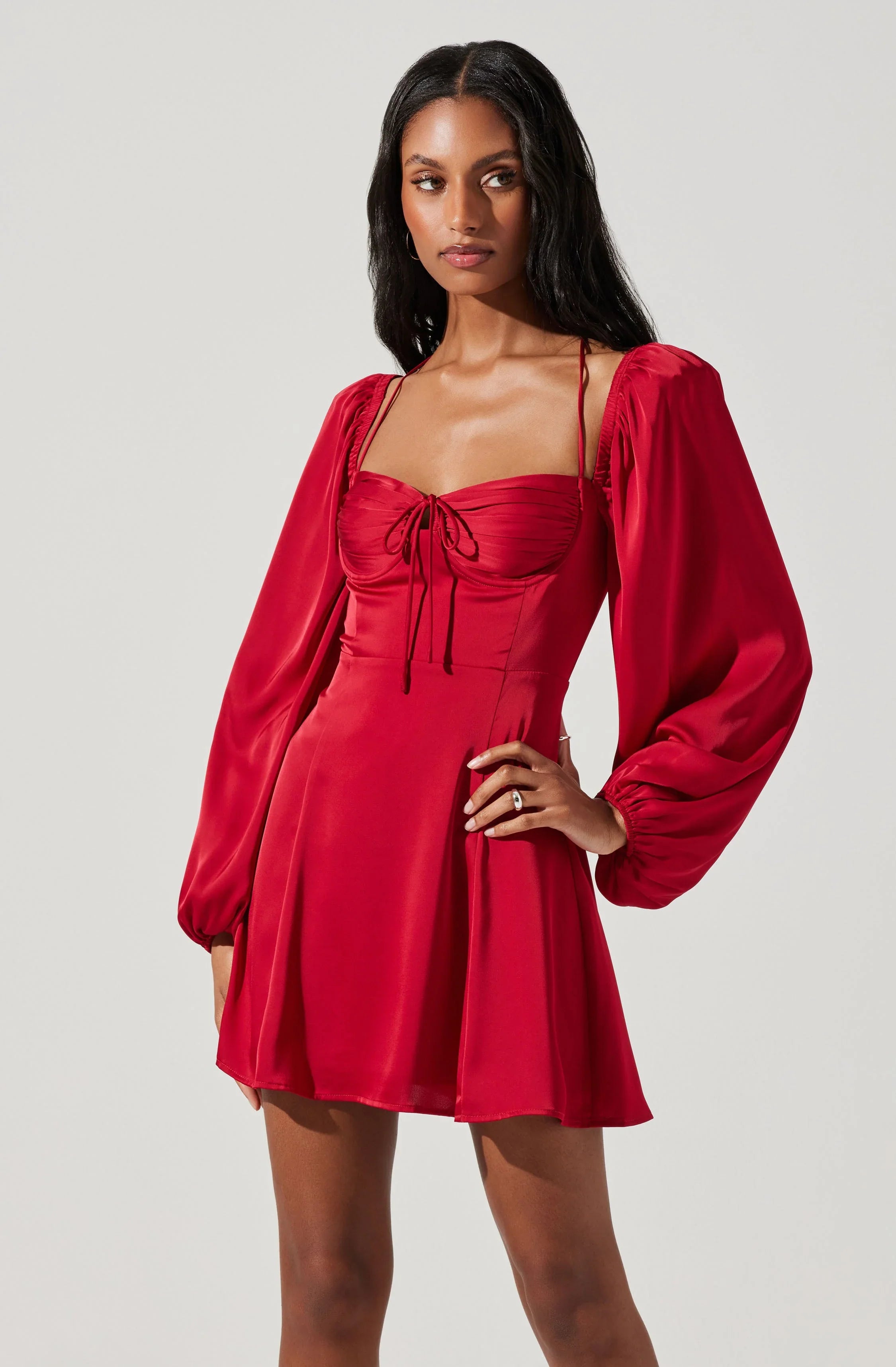 Lbruh Vivian Satin Halter Mini Dress
